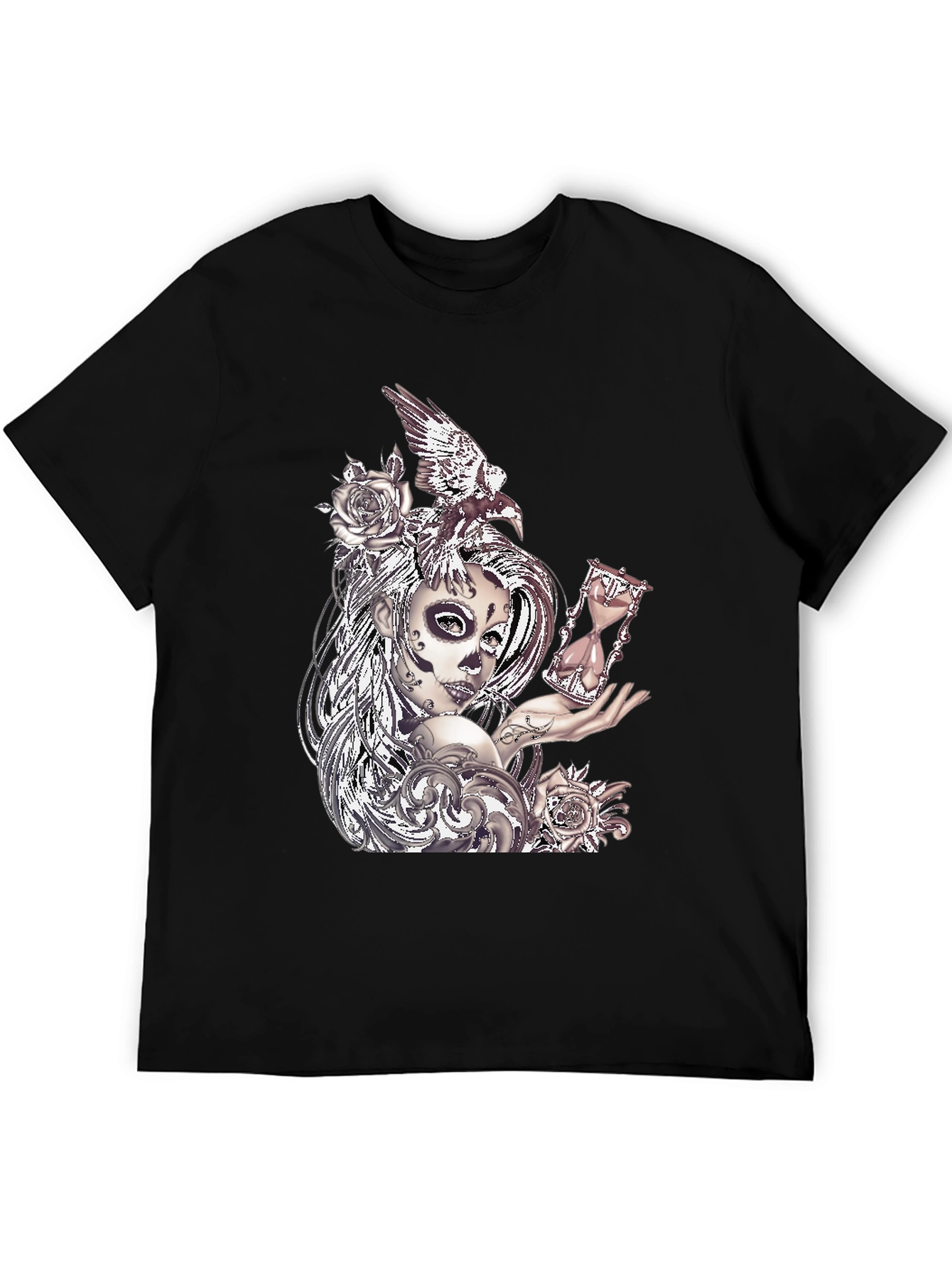 Sugar Skull Woman & Raven Graphic Tee