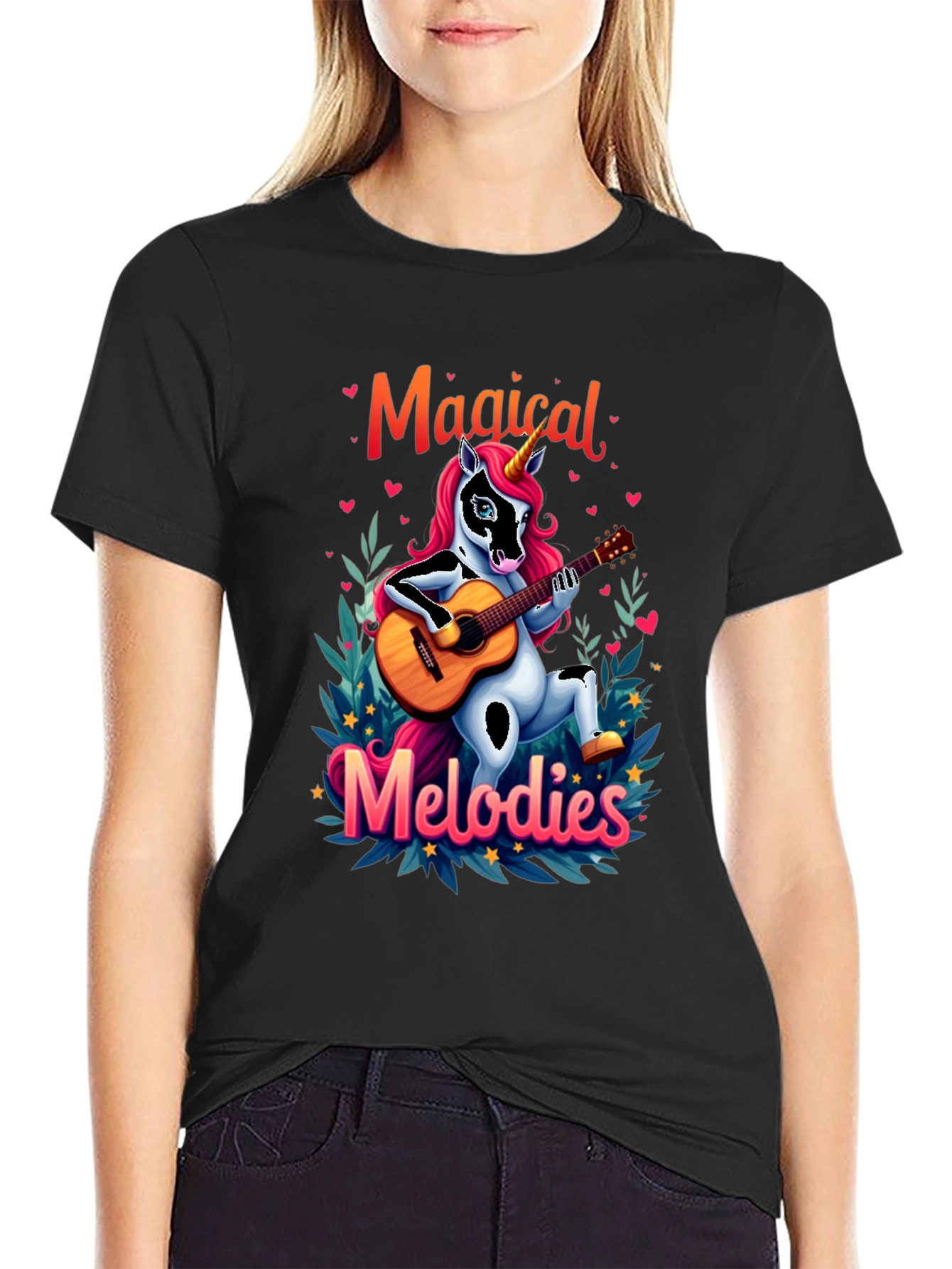 Magical Melodies Unicorn Guitarist Graphic Tee
