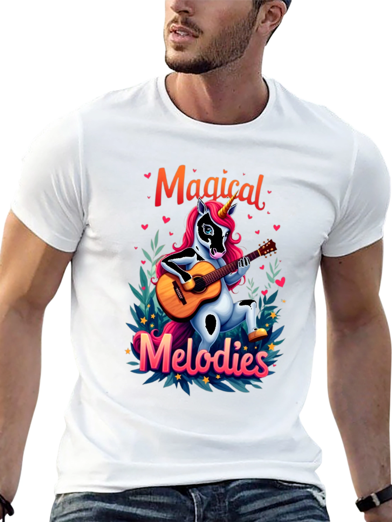 Magical Melodies Unicorn Guitarist Graphic Tee