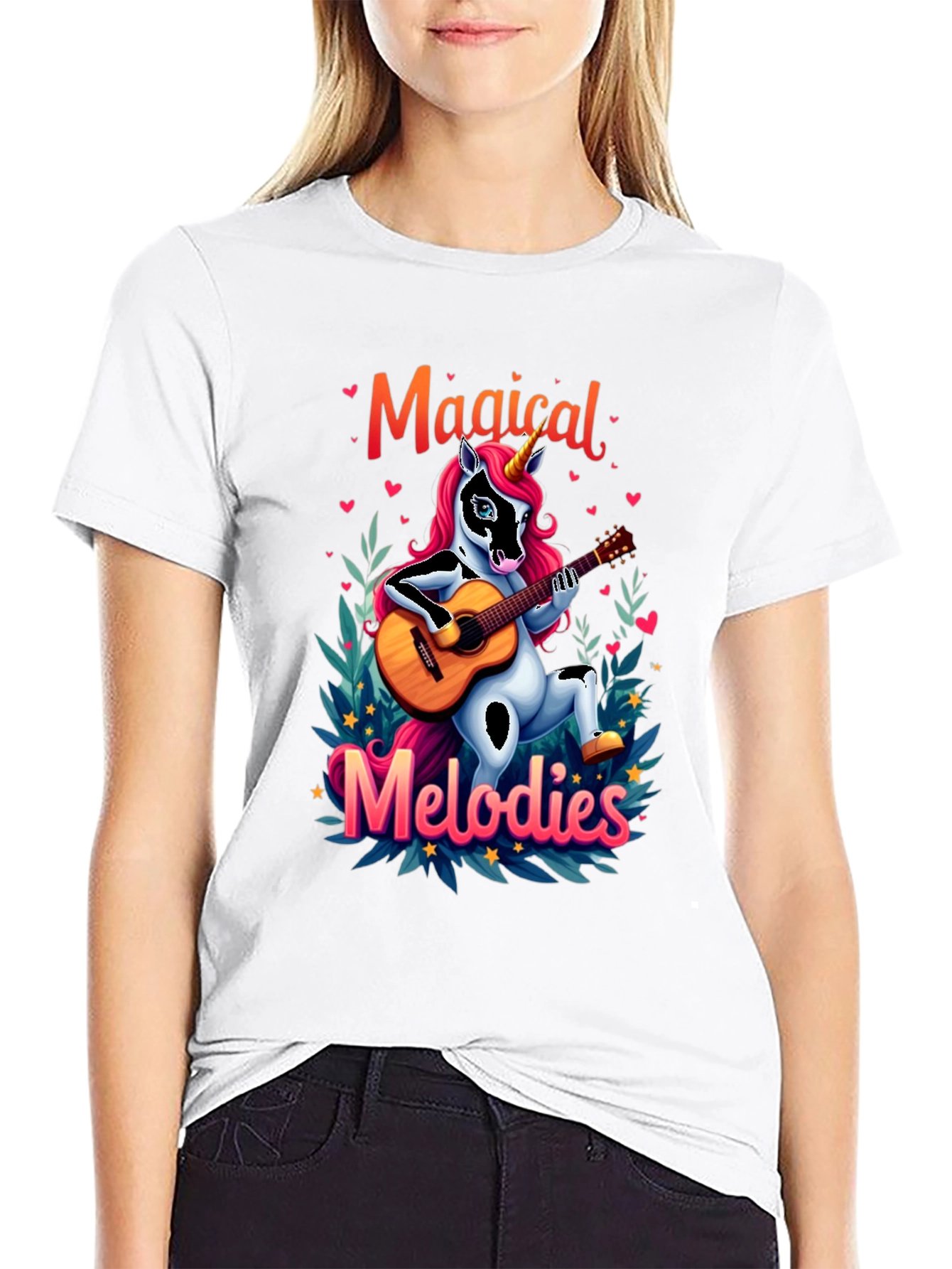 Magical Melodies Unicorn Guitarist Graphic Tee