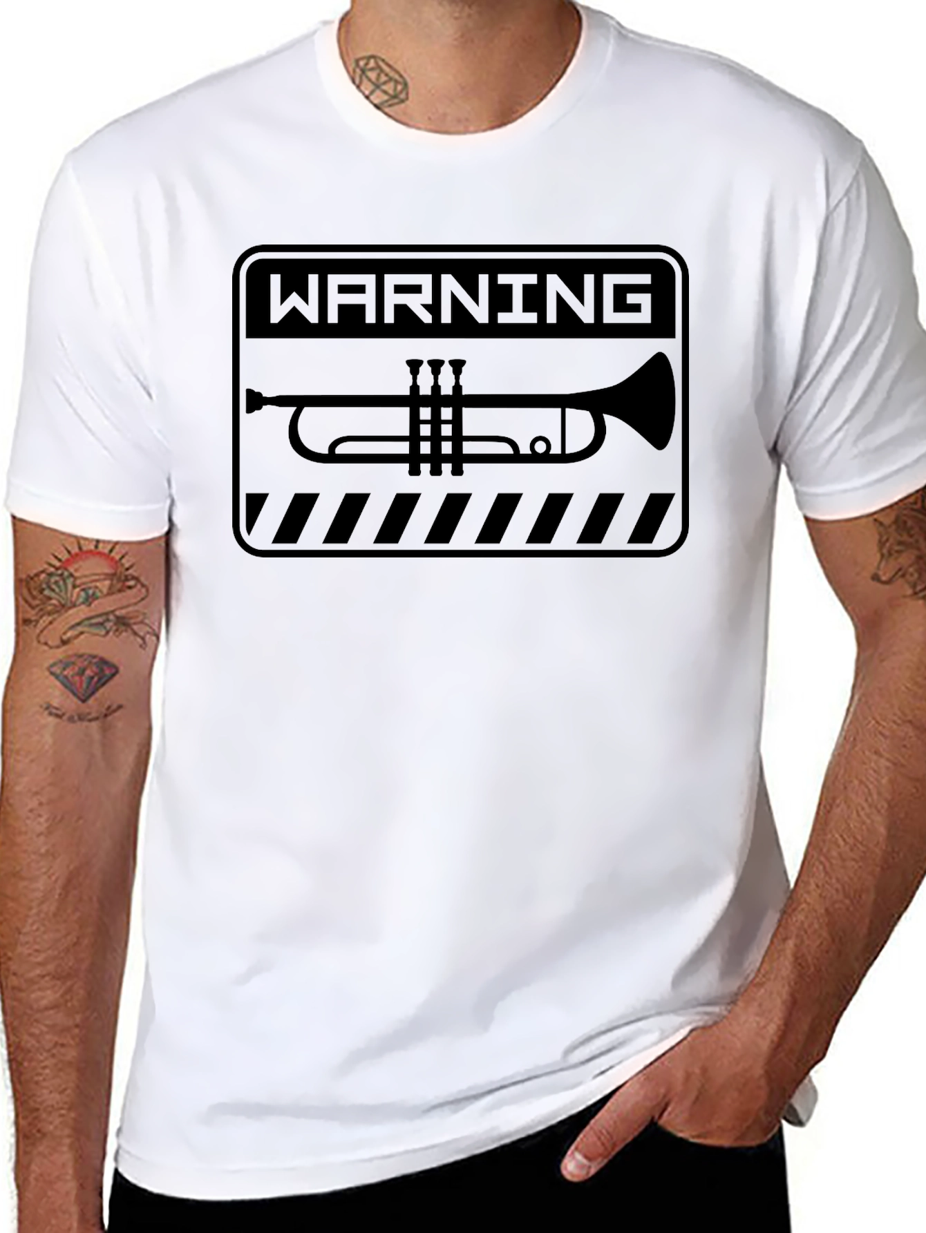 Warning Trumpet Black T-Shirt
