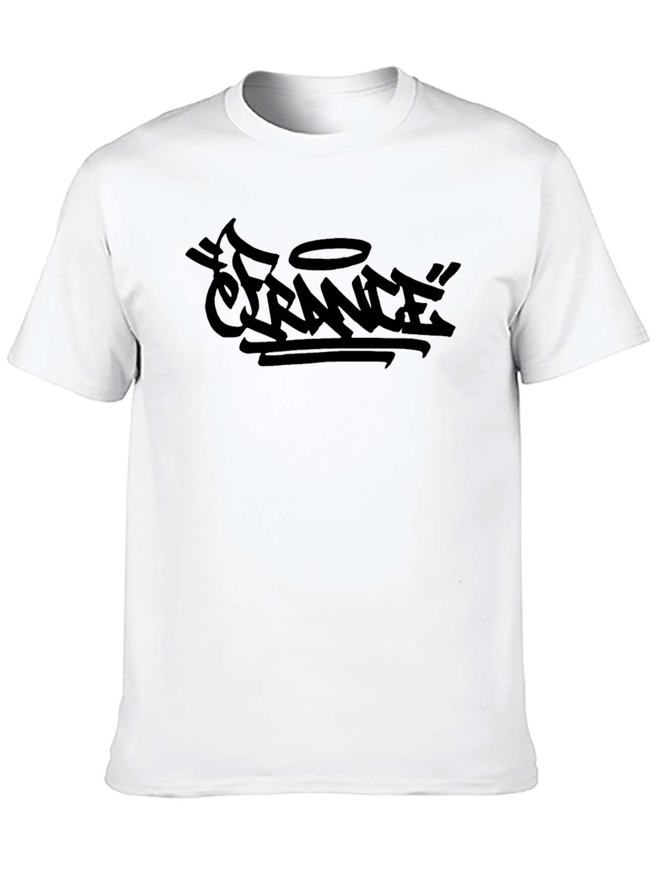 Black Graphic Tee - France Graffiti Design