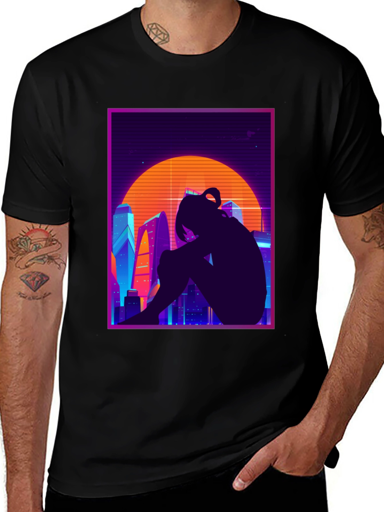 Retro Anime Cityscape T-Shirt