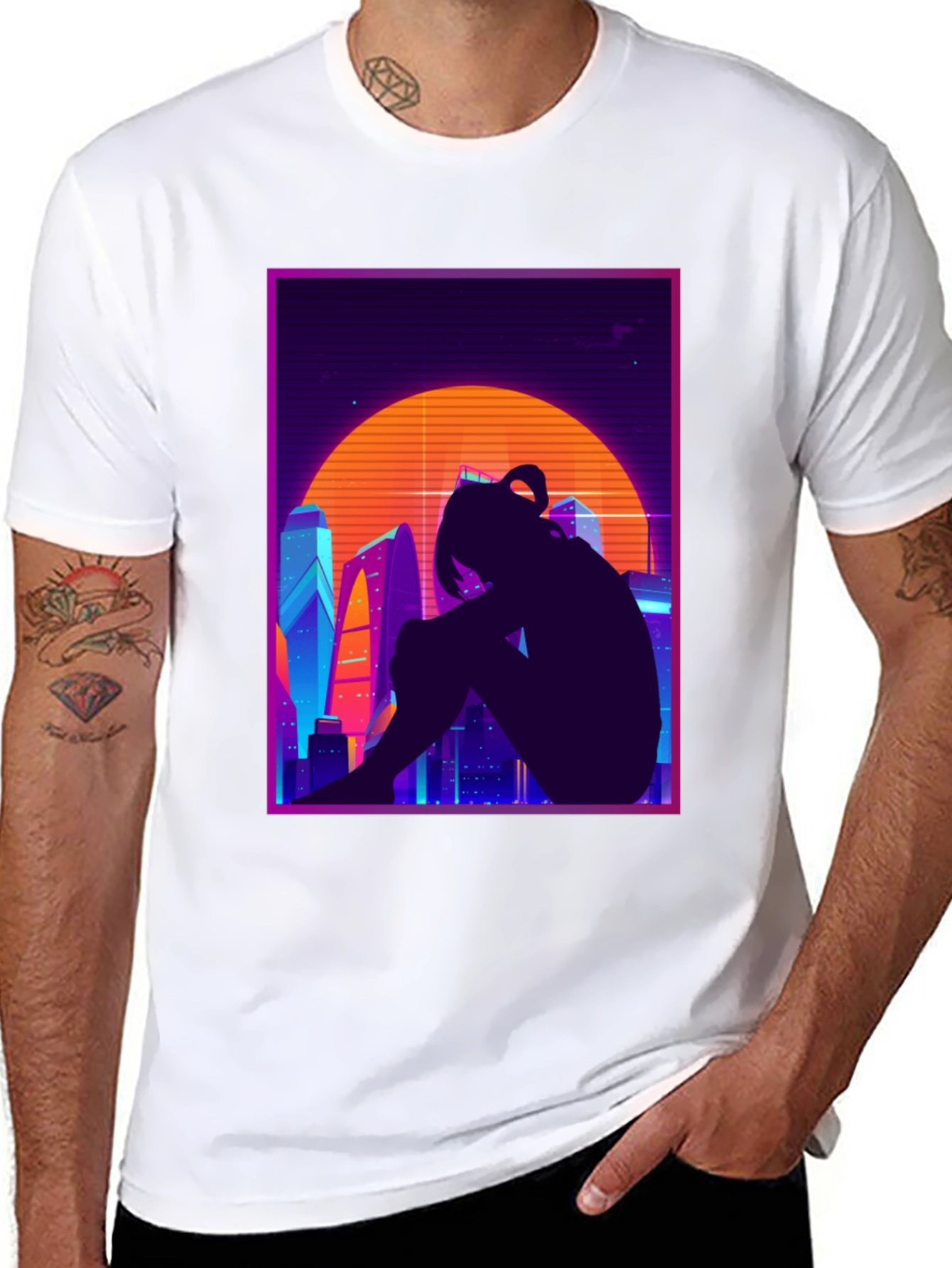 Retro Anime Cityscape T-Shirt