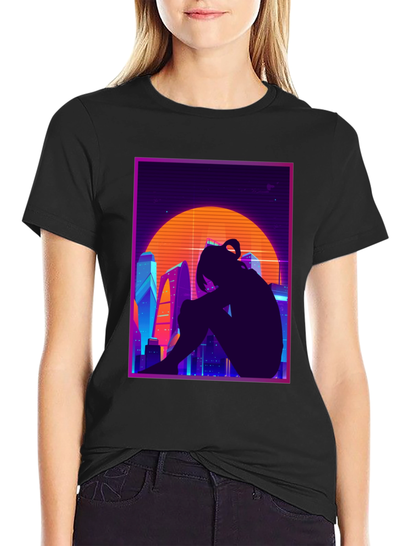 Retro Anime Cityscape T-Shirt