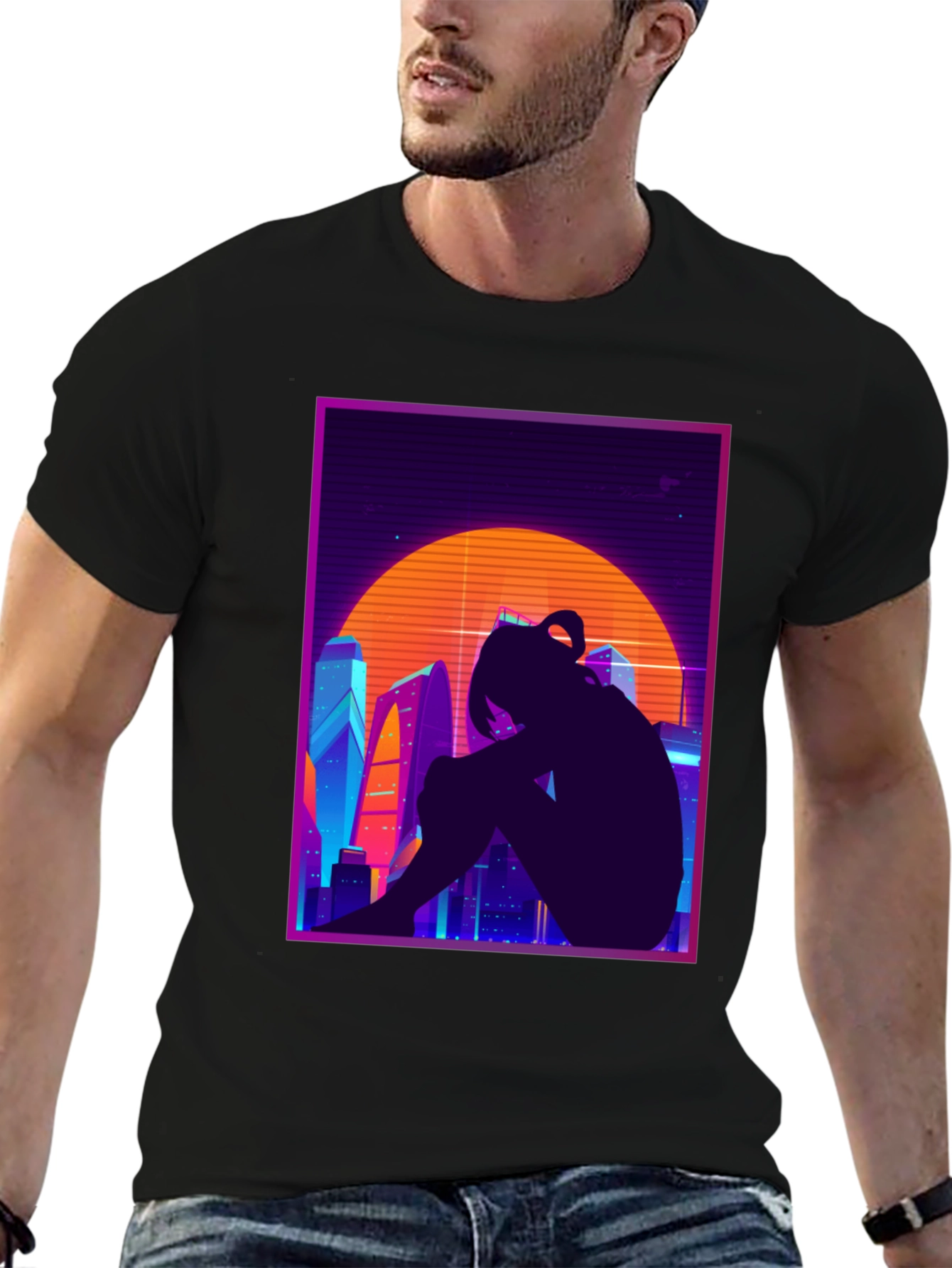 Retro Anime Cityscape T-Shirt