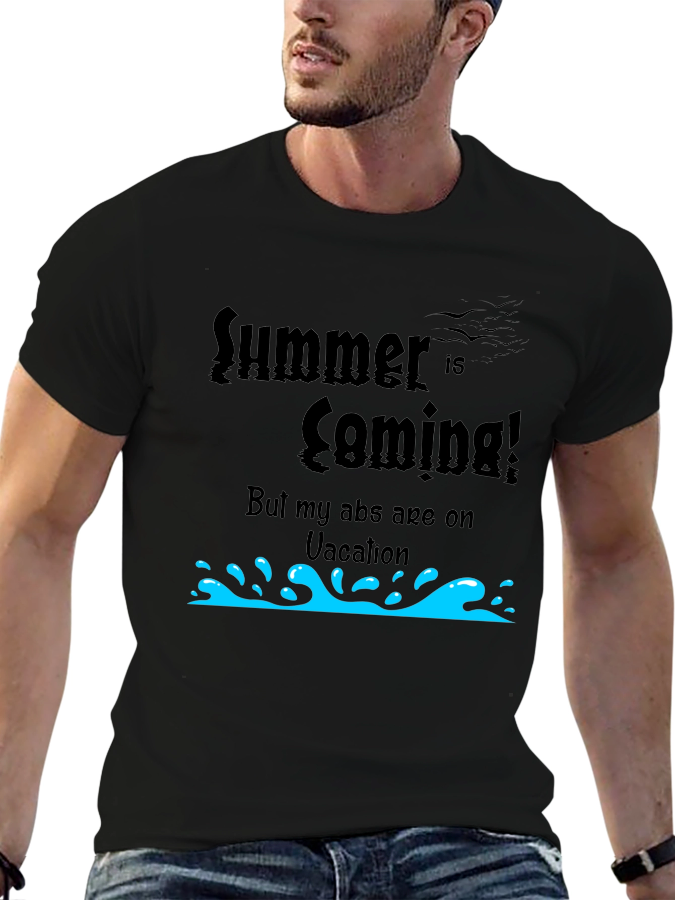 Summer Abs Vacation Tee - Funny Mens T-Shirt