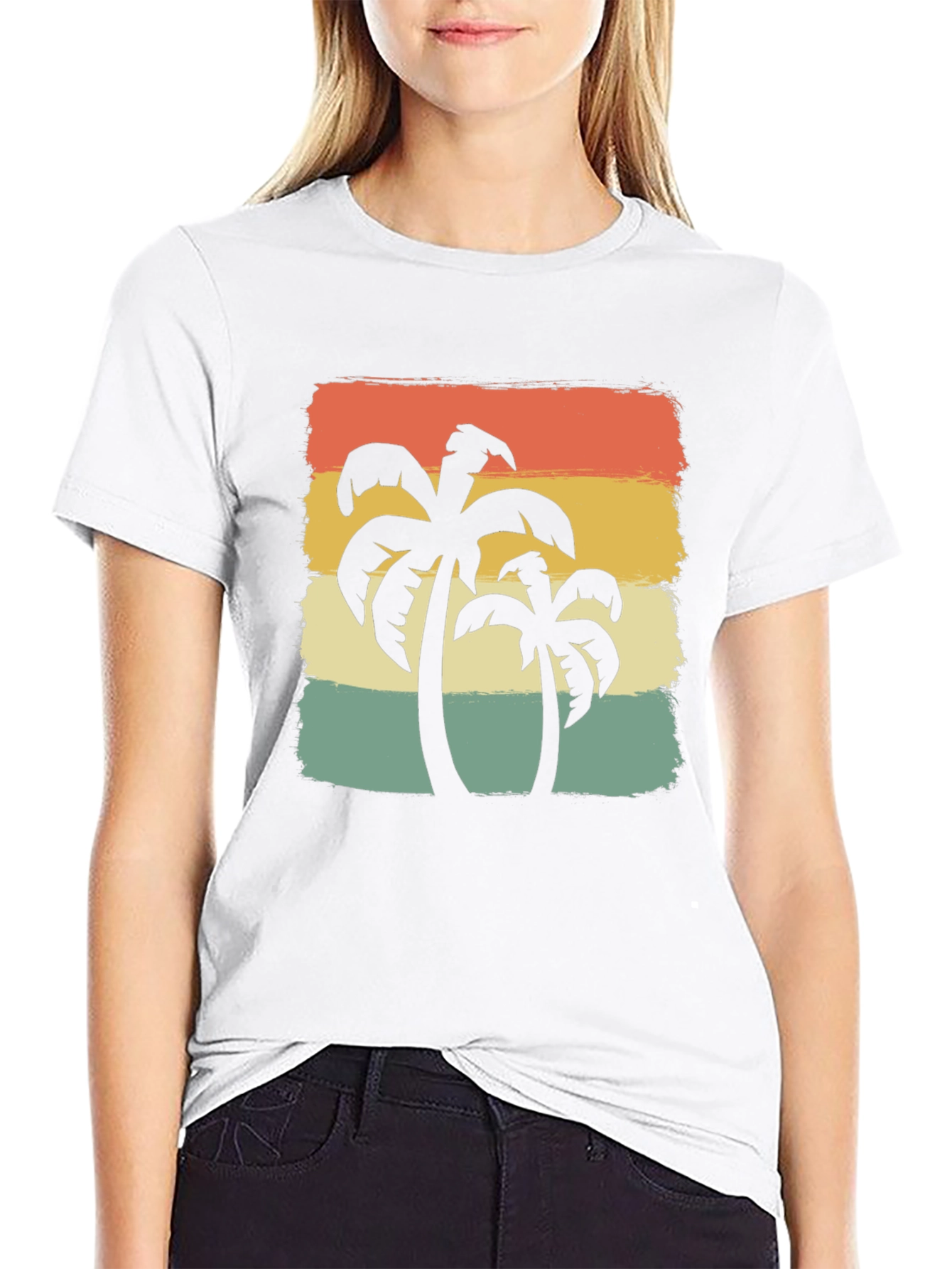 Retro Palm Tree Graphic Tee - Island Vibes