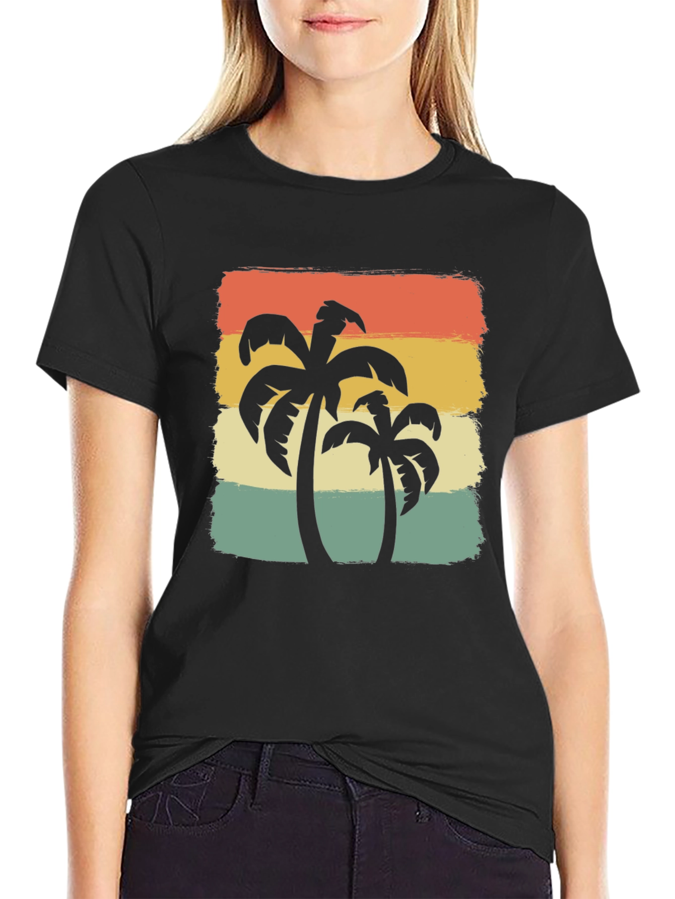 Retro Palm Tree Graphic Tee - Island Vibes