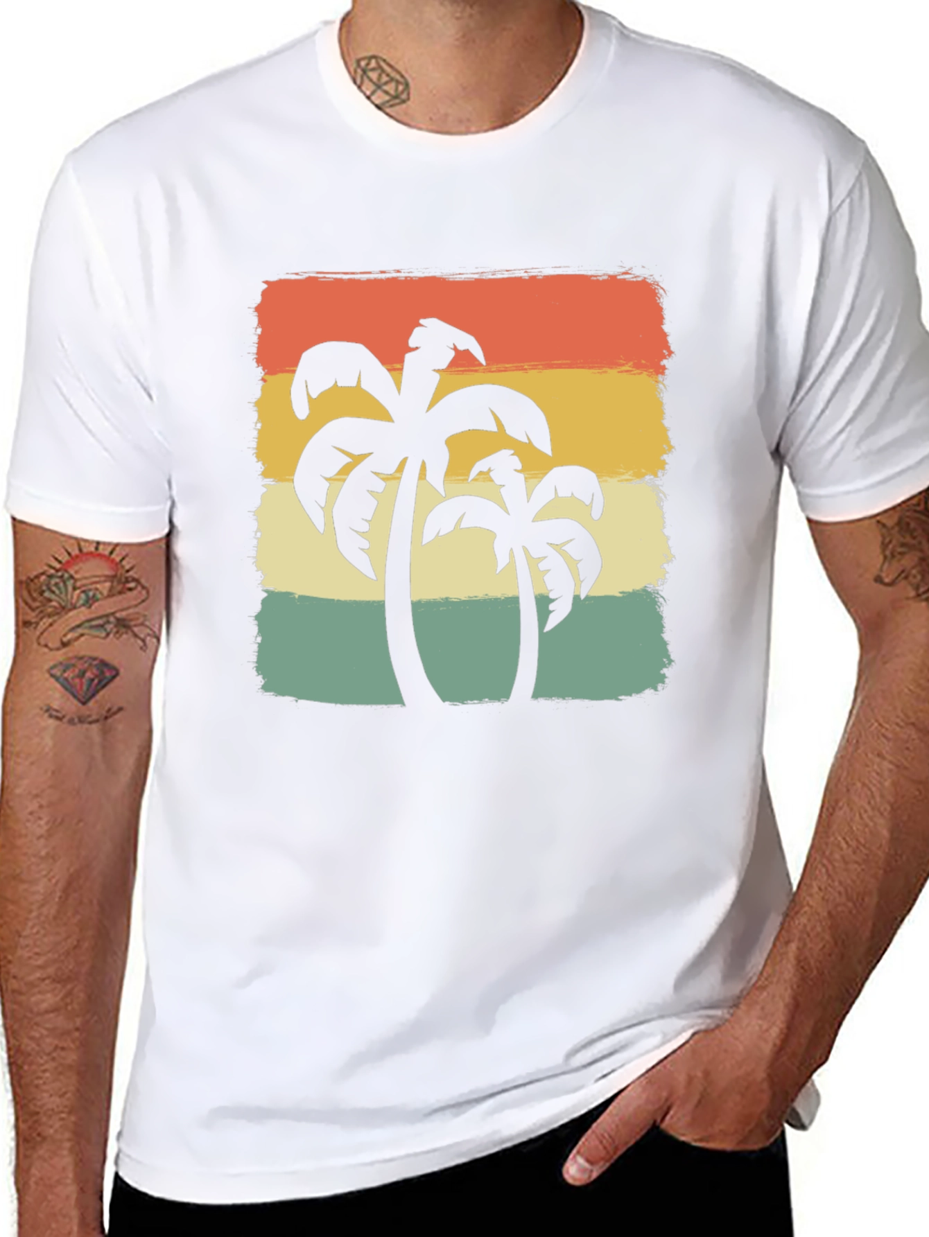 Retro Palm Tree Graphic Tee - Island Vibes
