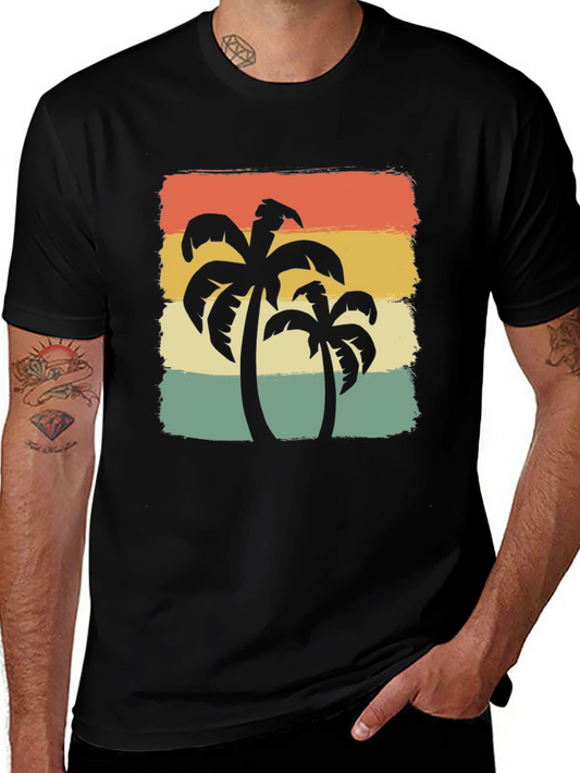 Retro Palm Tree Graphic Tee - Island Vibes