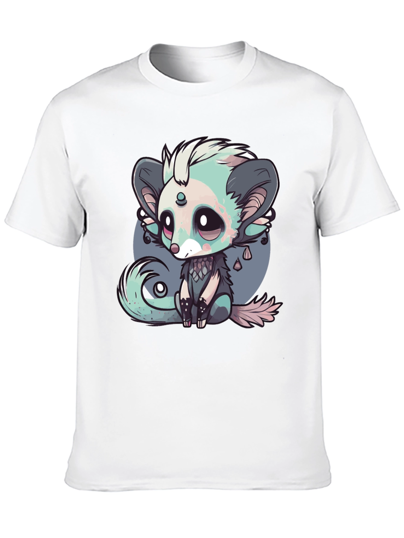 Cute Cartoon Creature Black T-Shirt