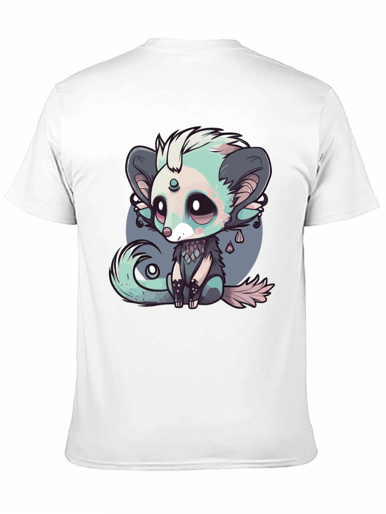 Cute Cartoon Creature Black T-Shirt