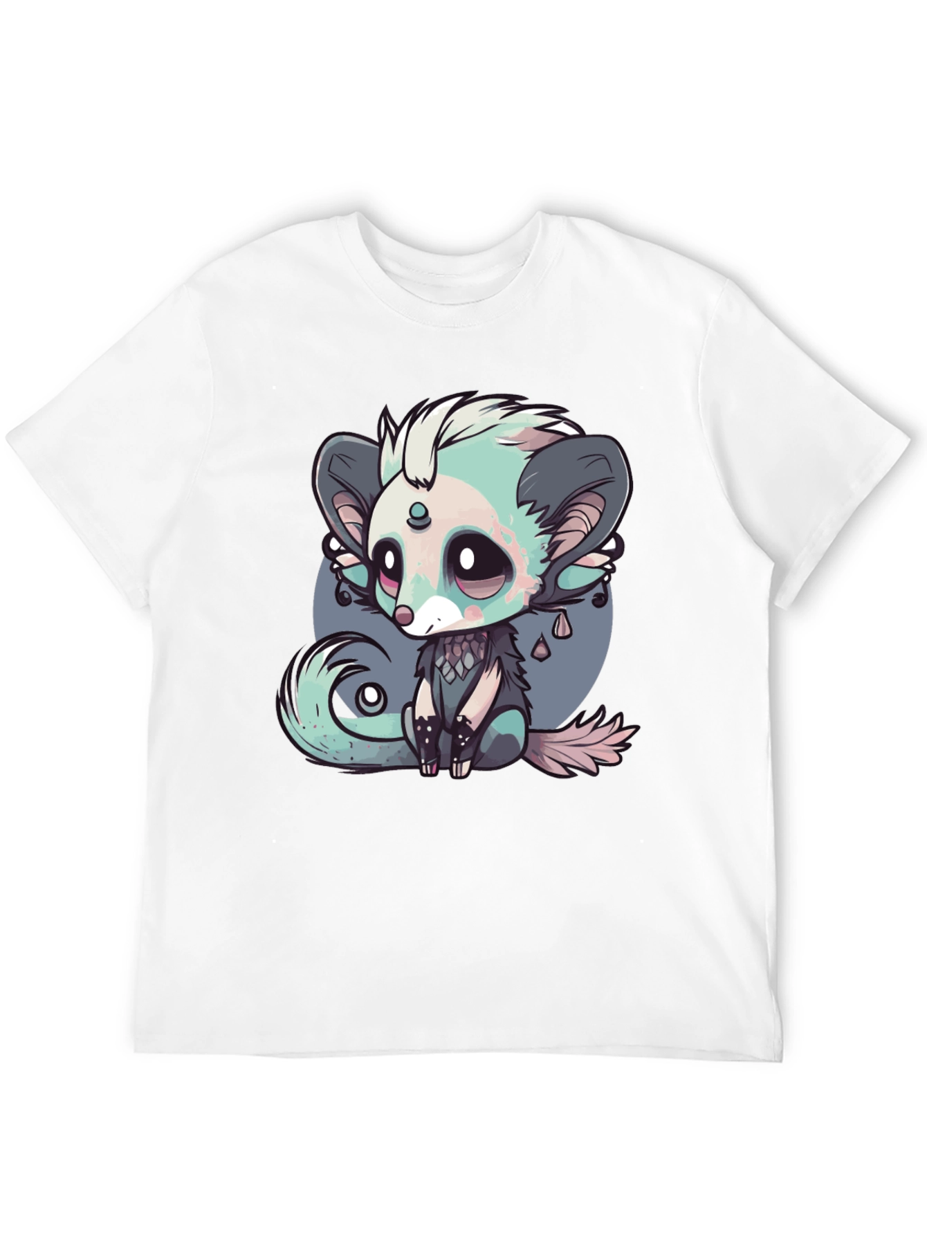 Cute Cartoon Creature Black T-Shirt