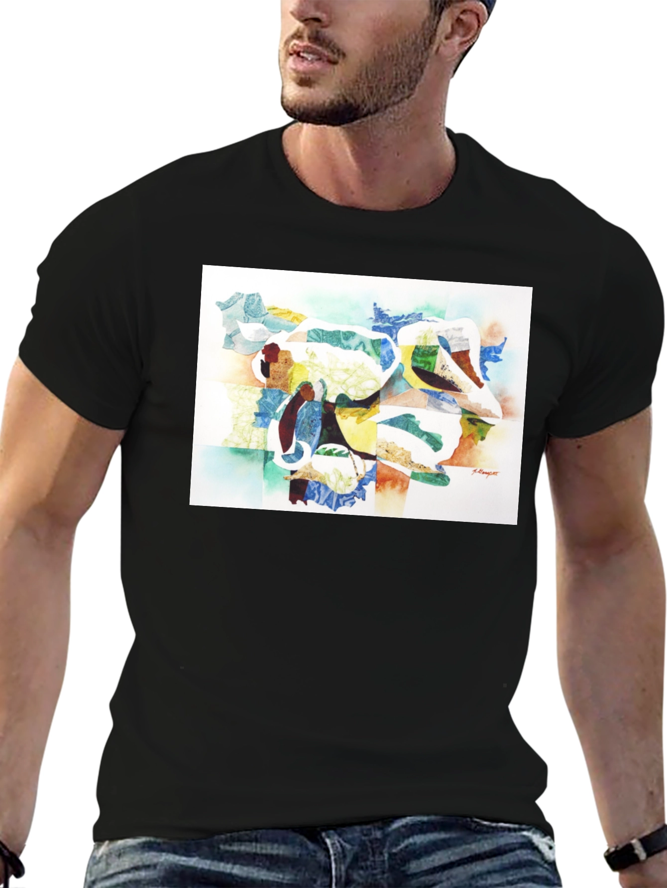 Abstract Art Graphic Tee - Modern Casual Wear
