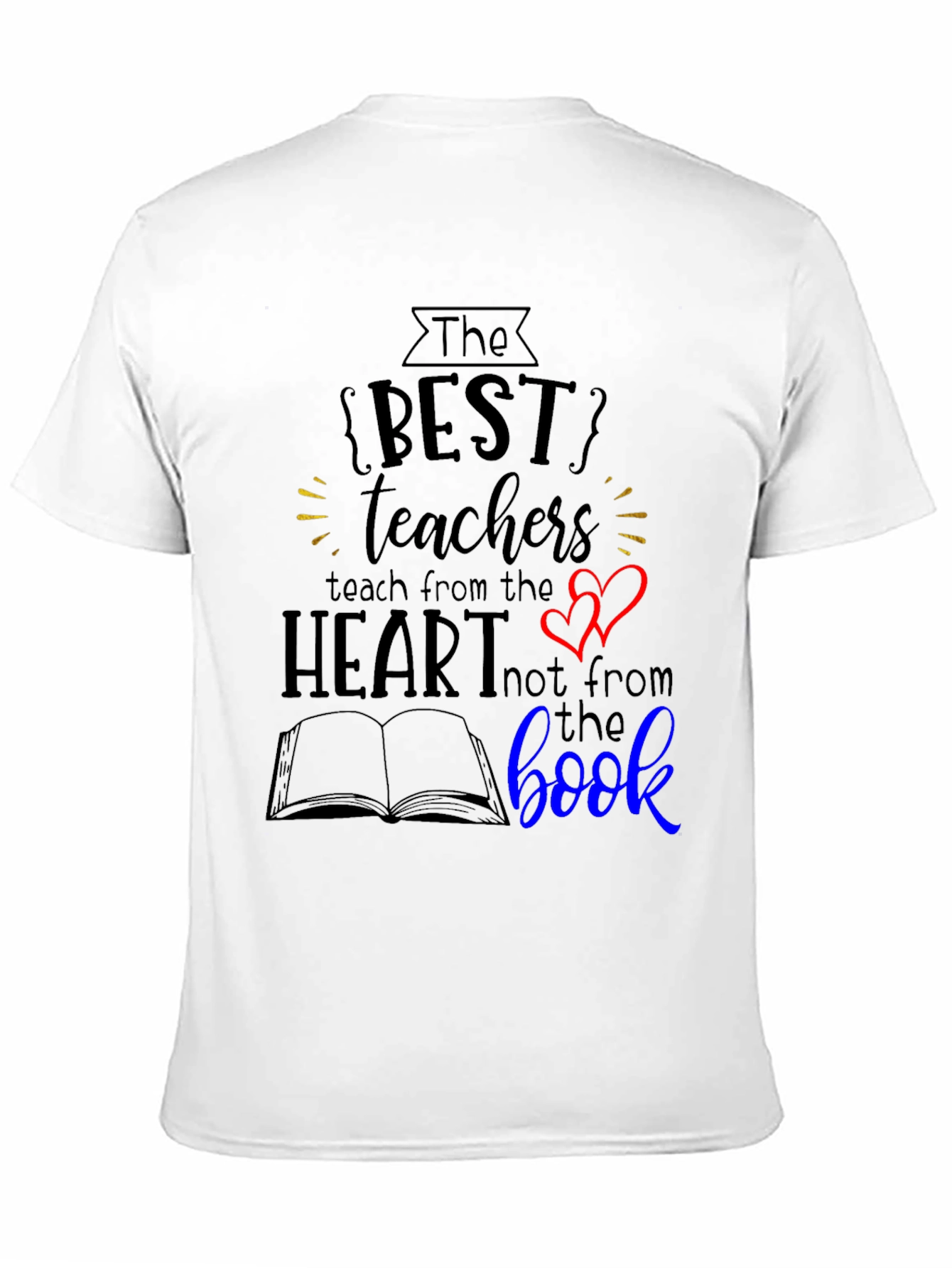 Best Teacher Heart Book T-Shirt