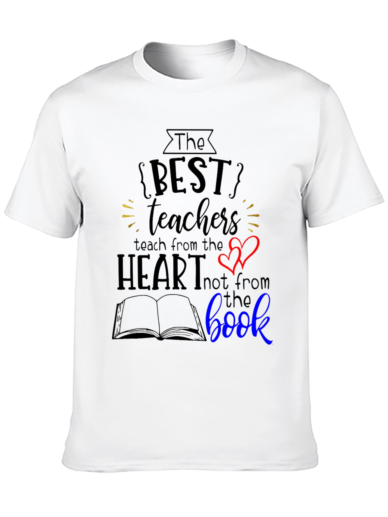 Best Teacher Heart Book T-Shirt