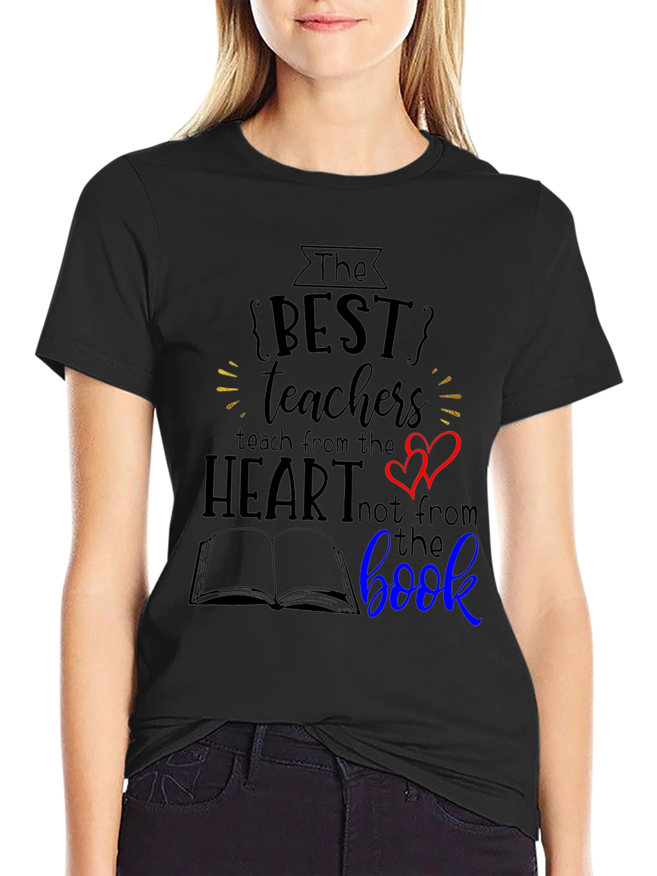 Best Teacher Heart Book T-Shirt