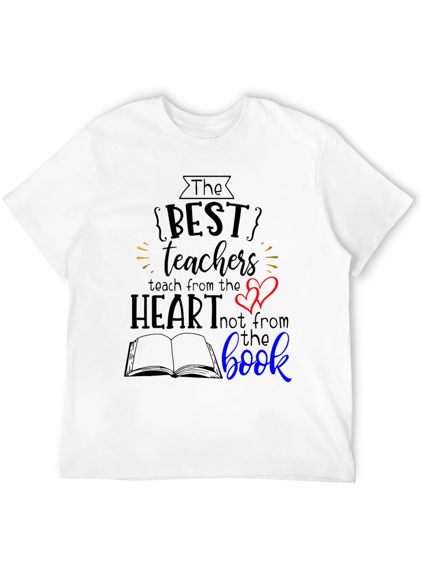 Best Teacher Heart Book T-Shirt