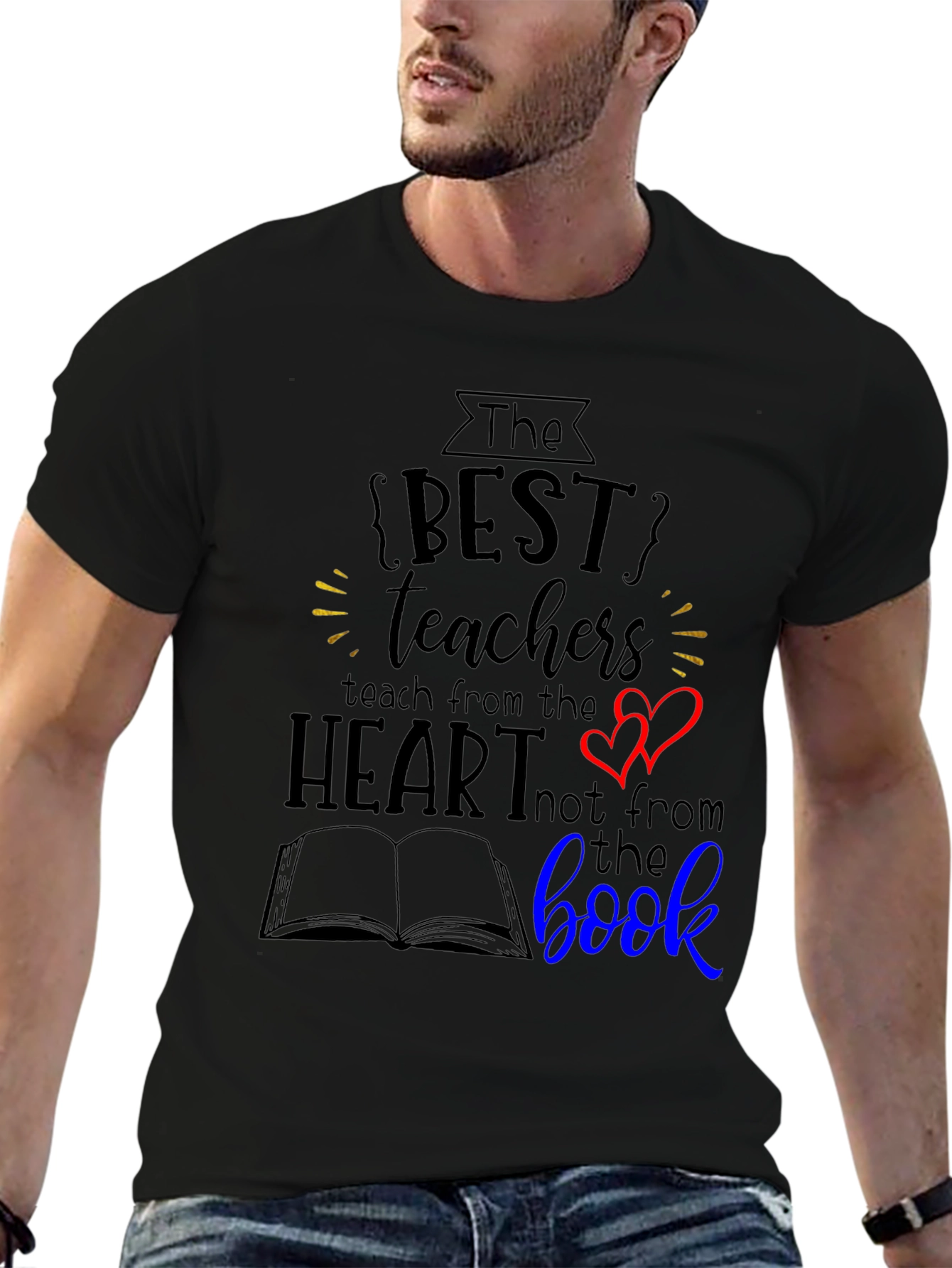Best Teacher Heart Book T-Shirt