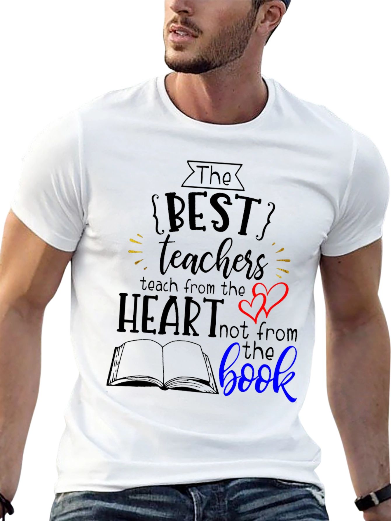 Best Teacher Heart Book T-Shirt