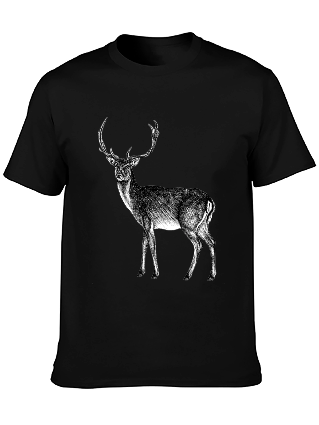 Deer Graphic Black T-Shirt