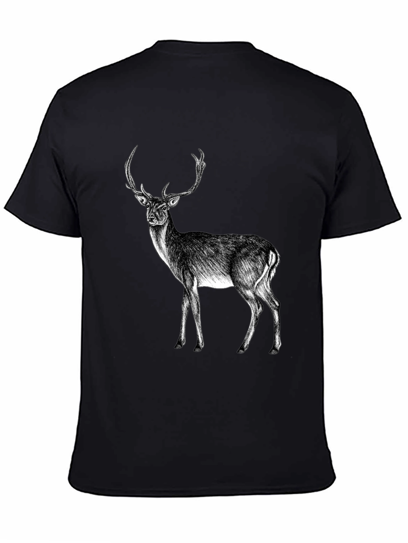 Deer Graphic Black T-Shirt