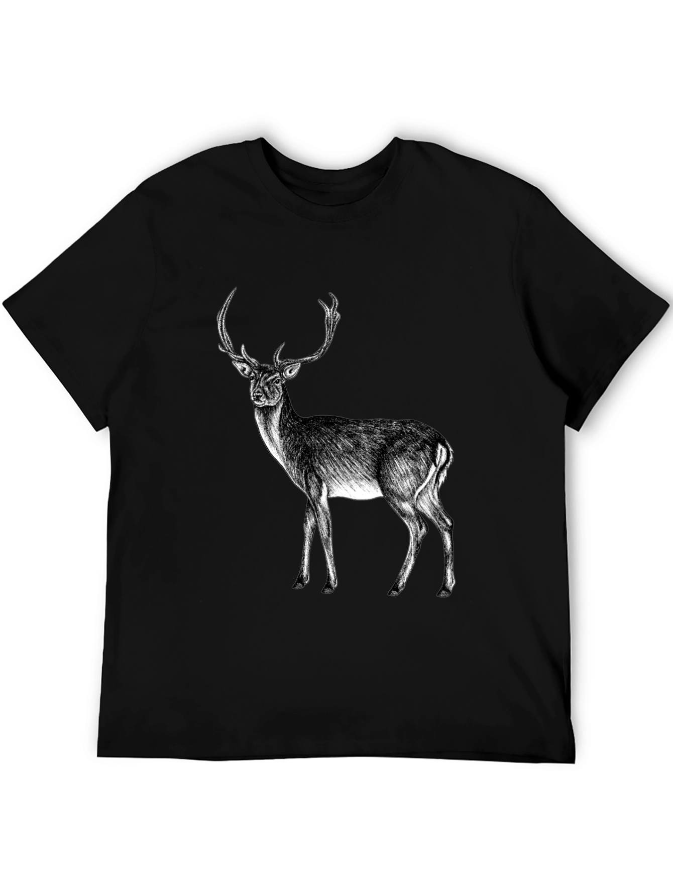 Deer Graphic Black T-Shirt