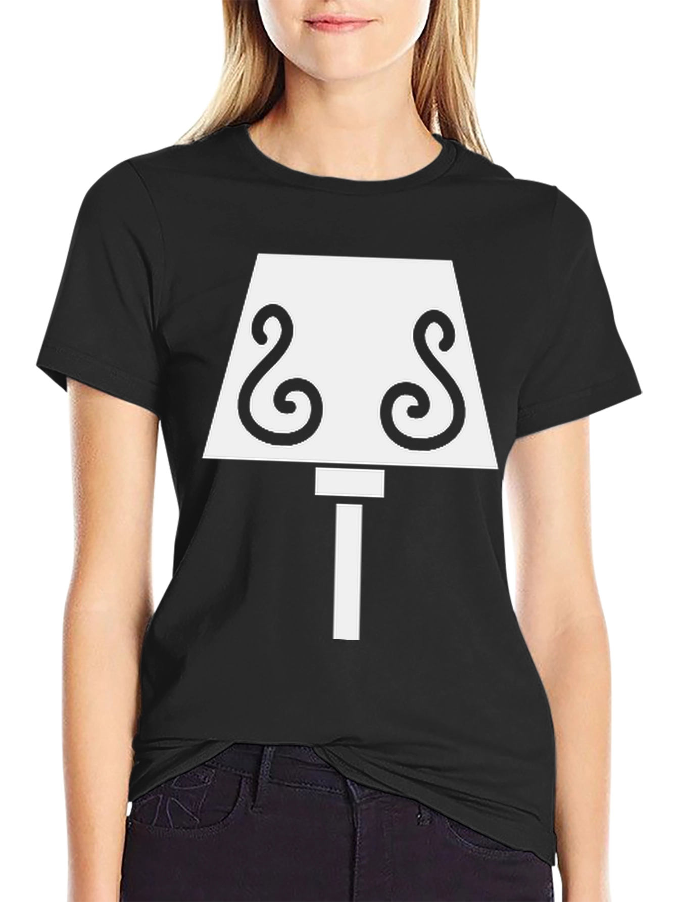 Novelty Lamp Graphic T-Shirt - Black Cotton Tee