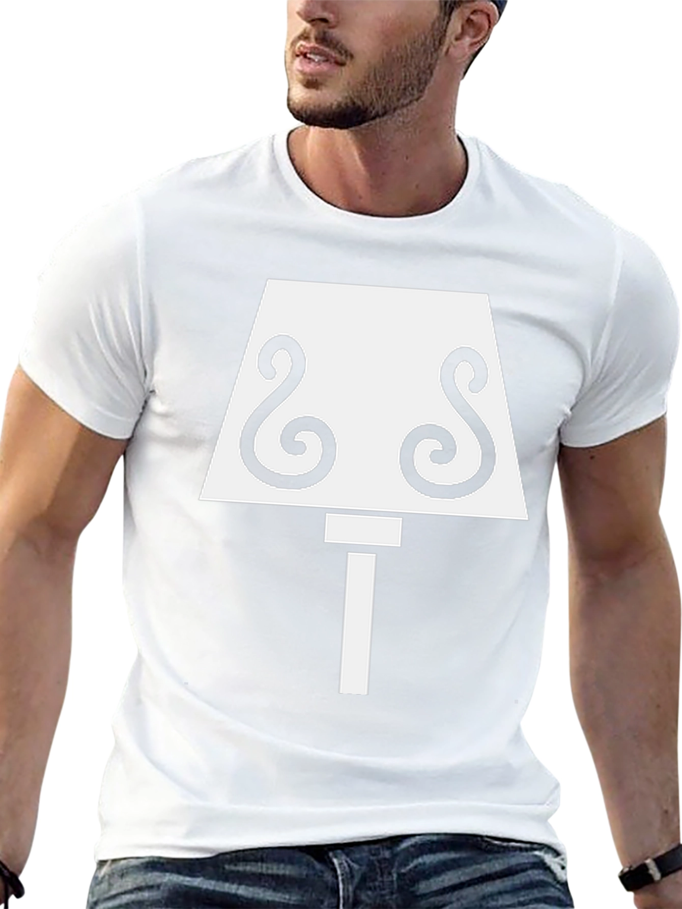 Novelty Lamp Graphic T-Shirt - Black Cotton Tee