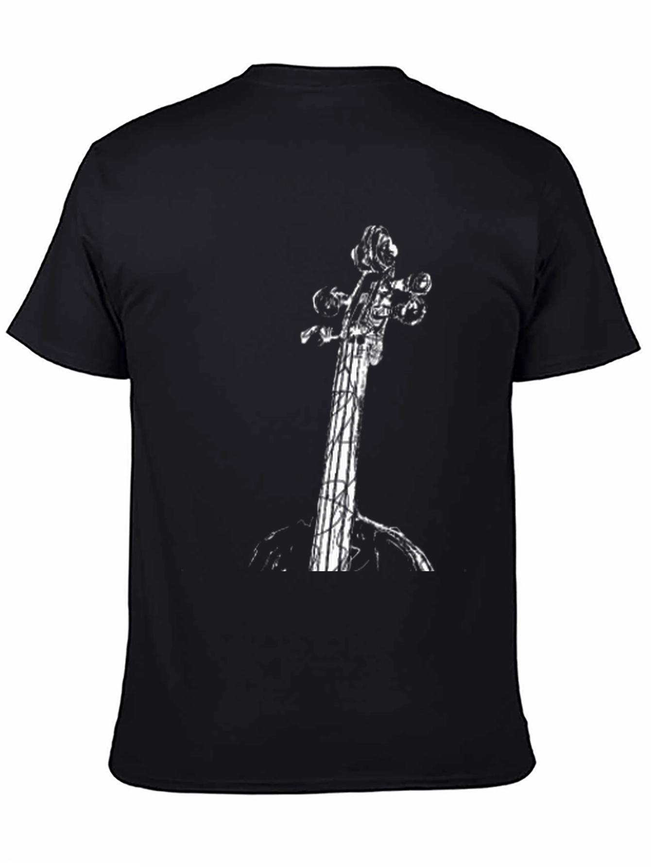 Violin Print Black T-Shirt