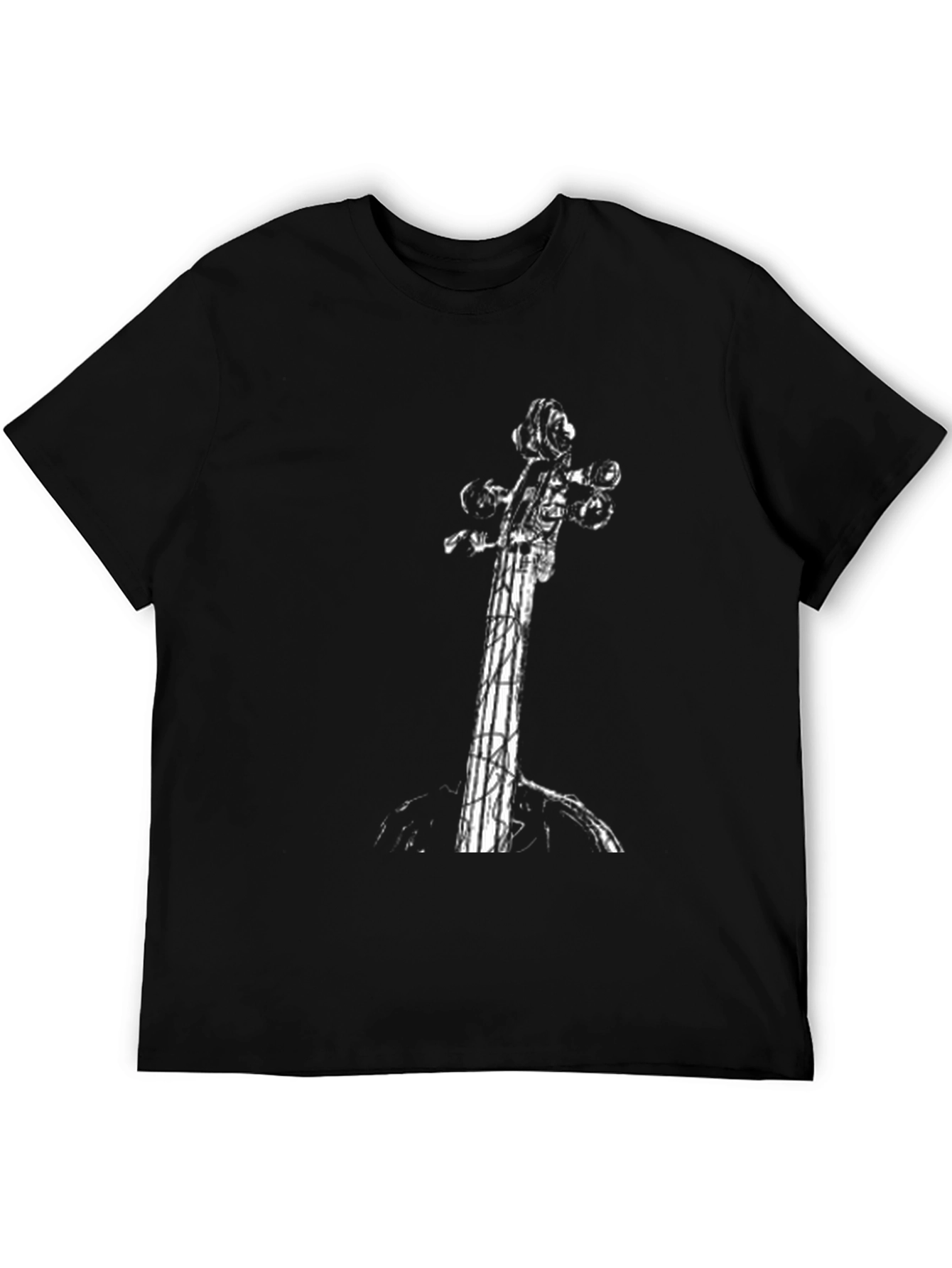 Violin Print Black T-Shirt
