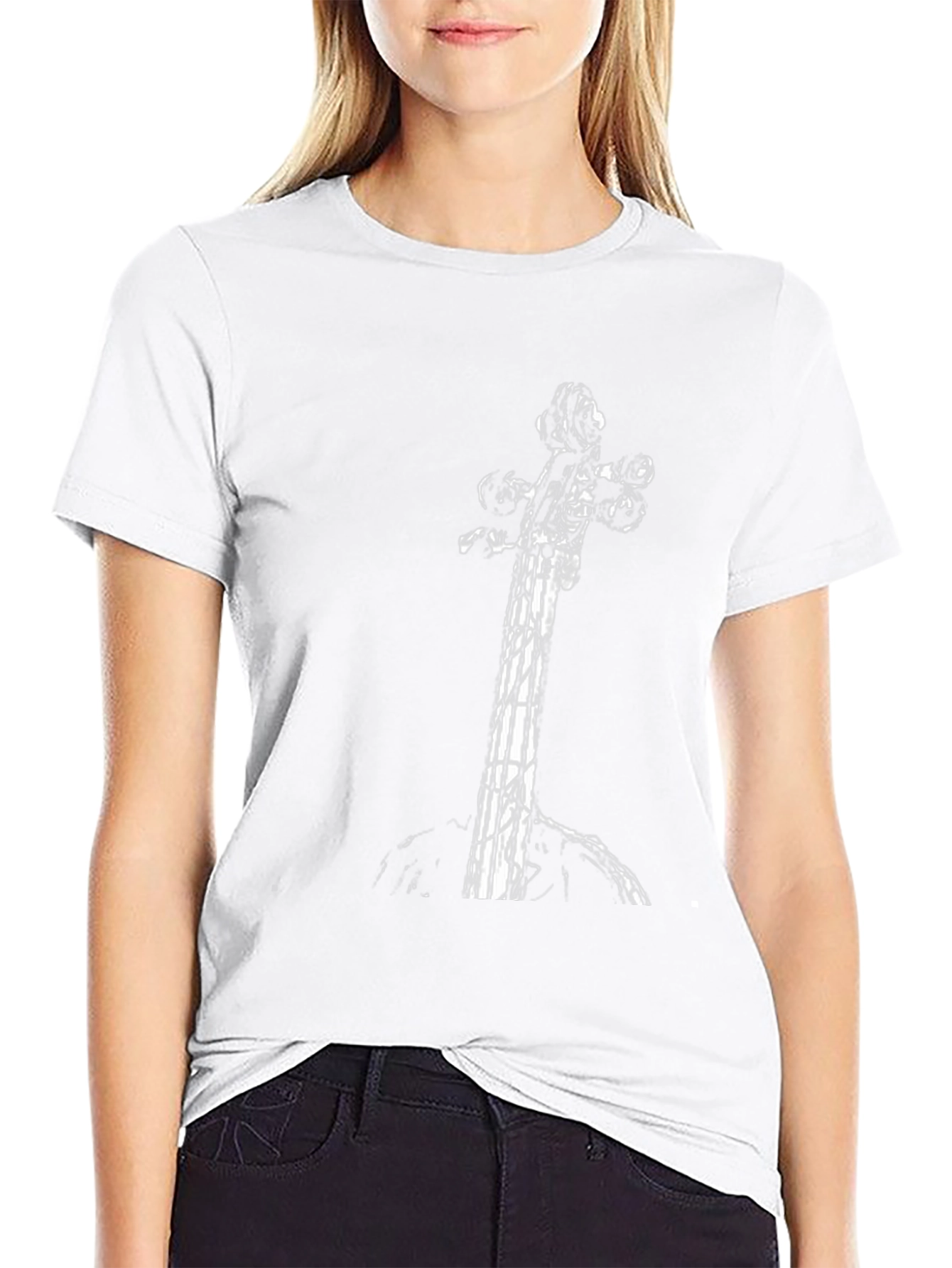 Violin Print Black T-Shirt
