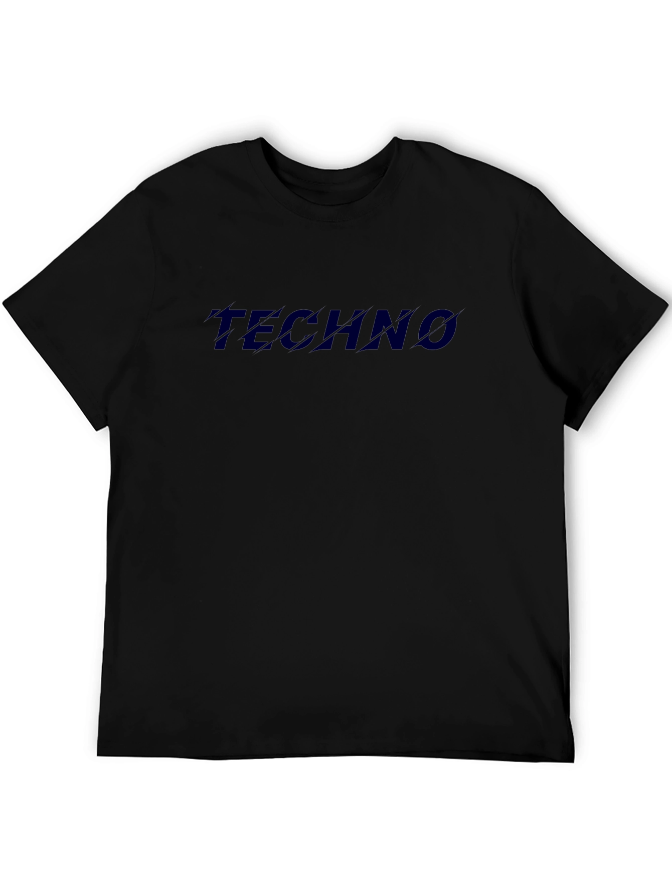 Techno Graphic Print Black T-Shirt
