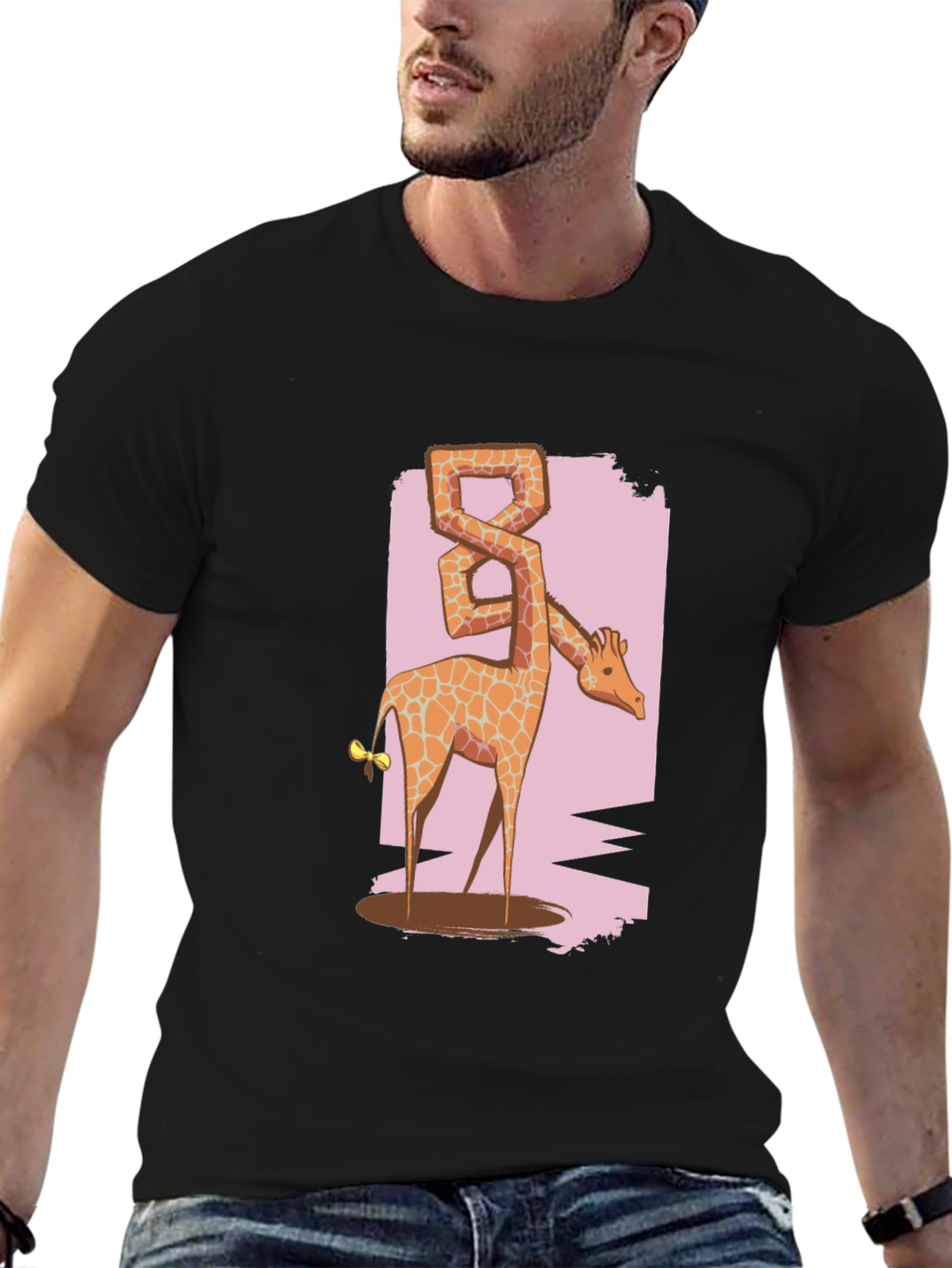 Giraffe Eight T-Shirt - Unique Animal Graphic Tee