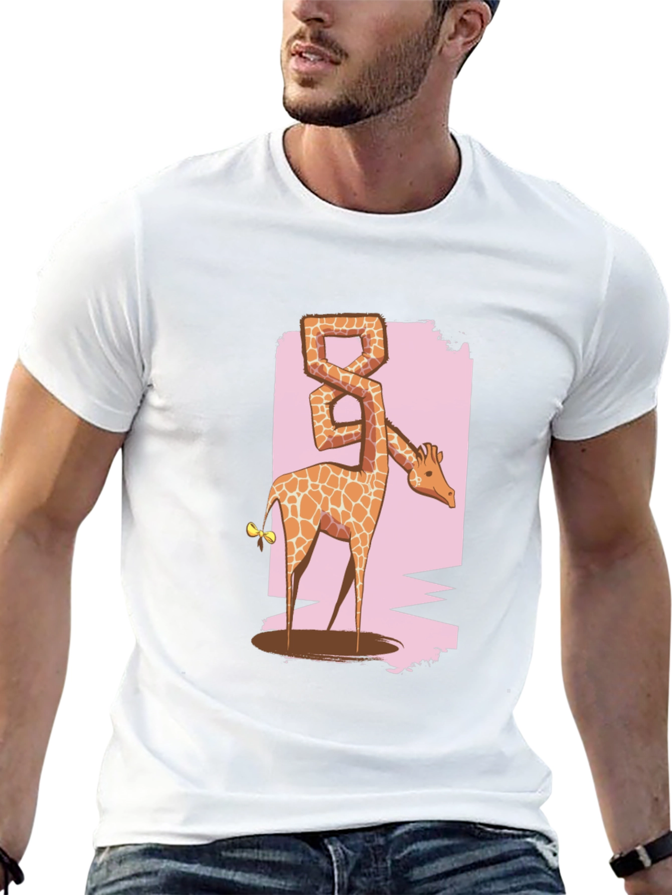 Giraffe Eight T-Shirt - Unique Animal Graphic Tee