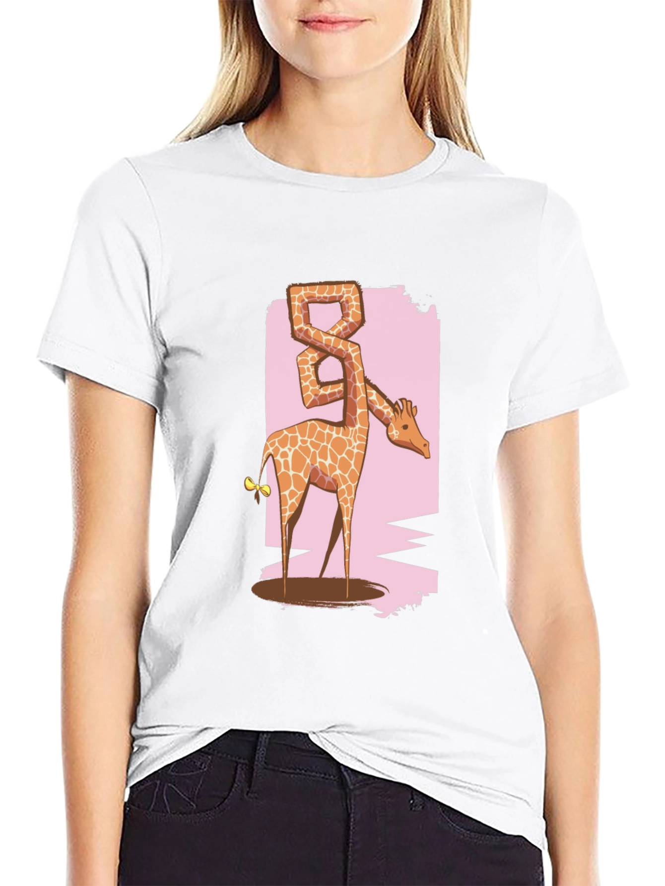 Giraffe Eight T-Shirt - Unique Animal Graphic Tee