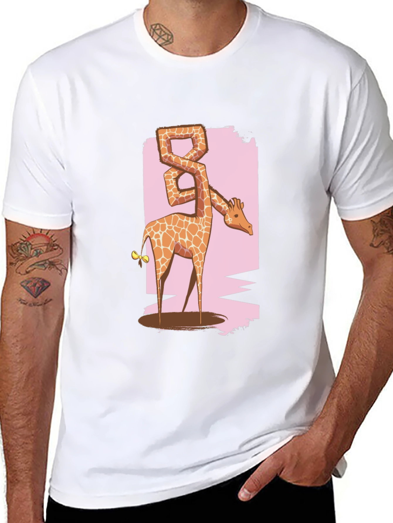 Giraffe Eight T-Shirt - Unique Animal Graphic Tee