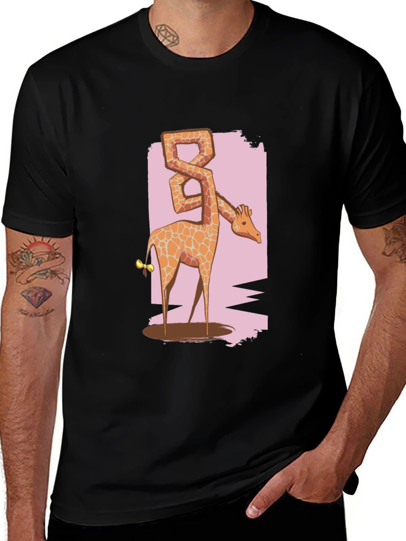 Giraffe Eight T-Shirt - Unique Animal Graphic Tee