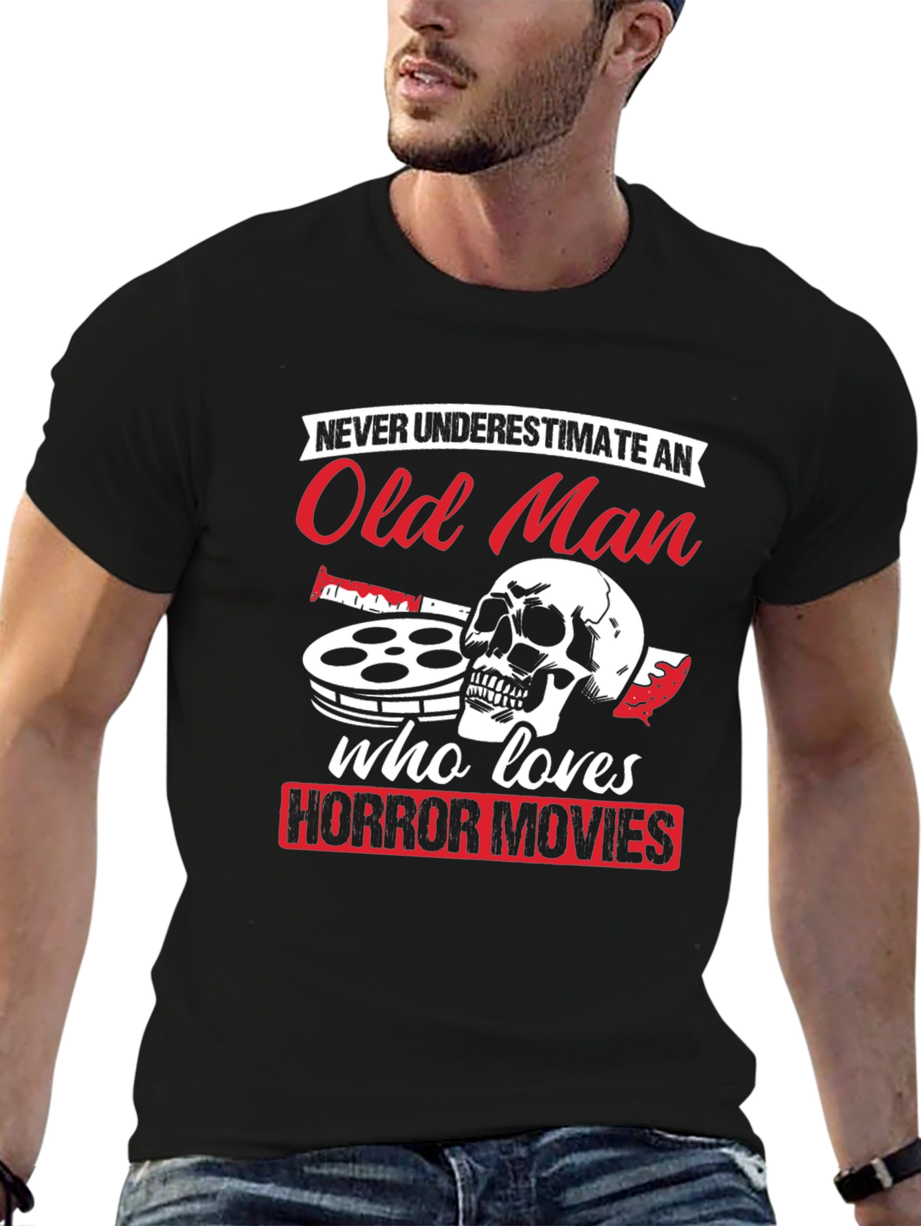 Old Man Horror Movie T-Shirt