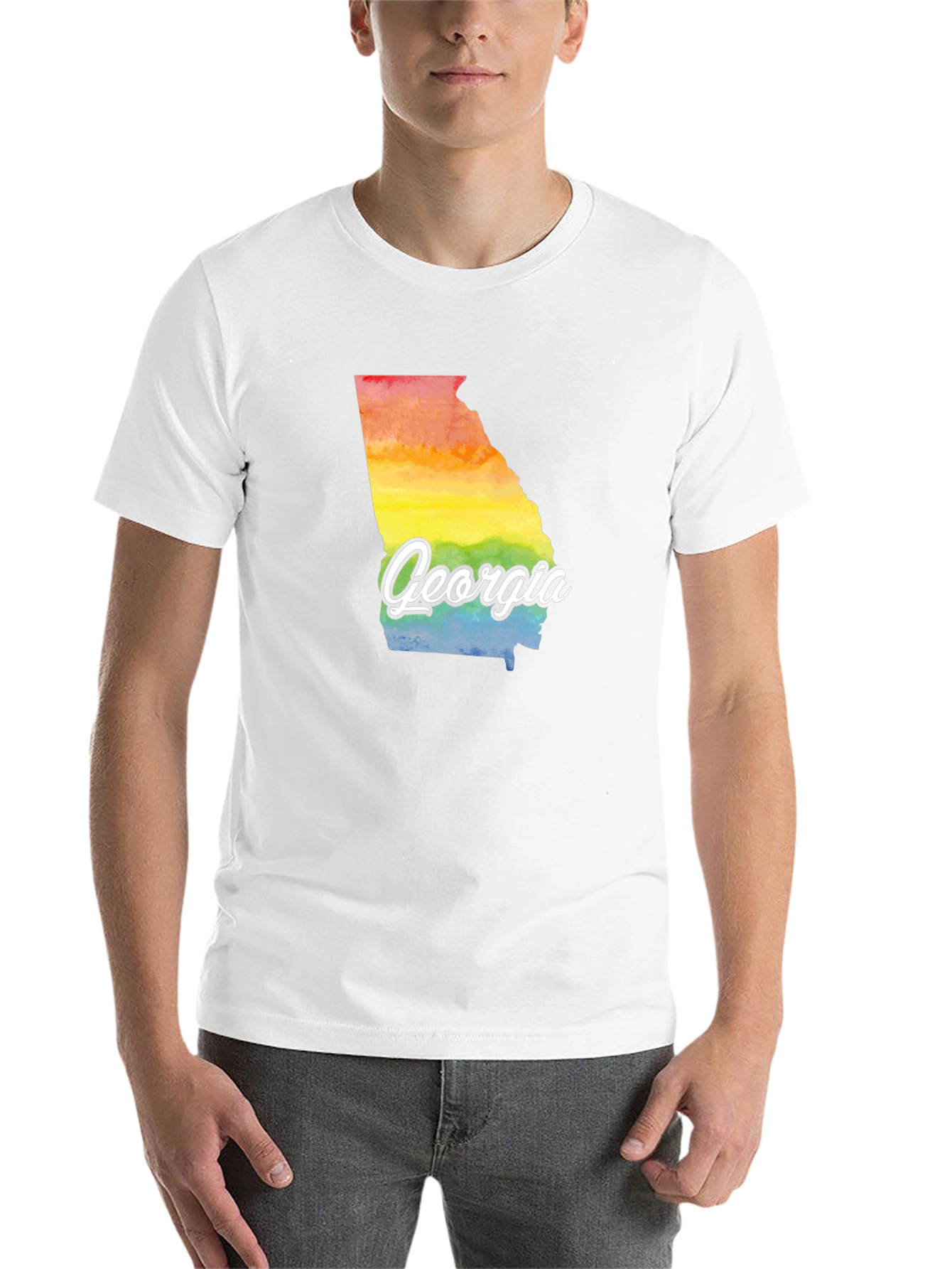 Georgia Pride State T-Shirt Rainbow Graphic