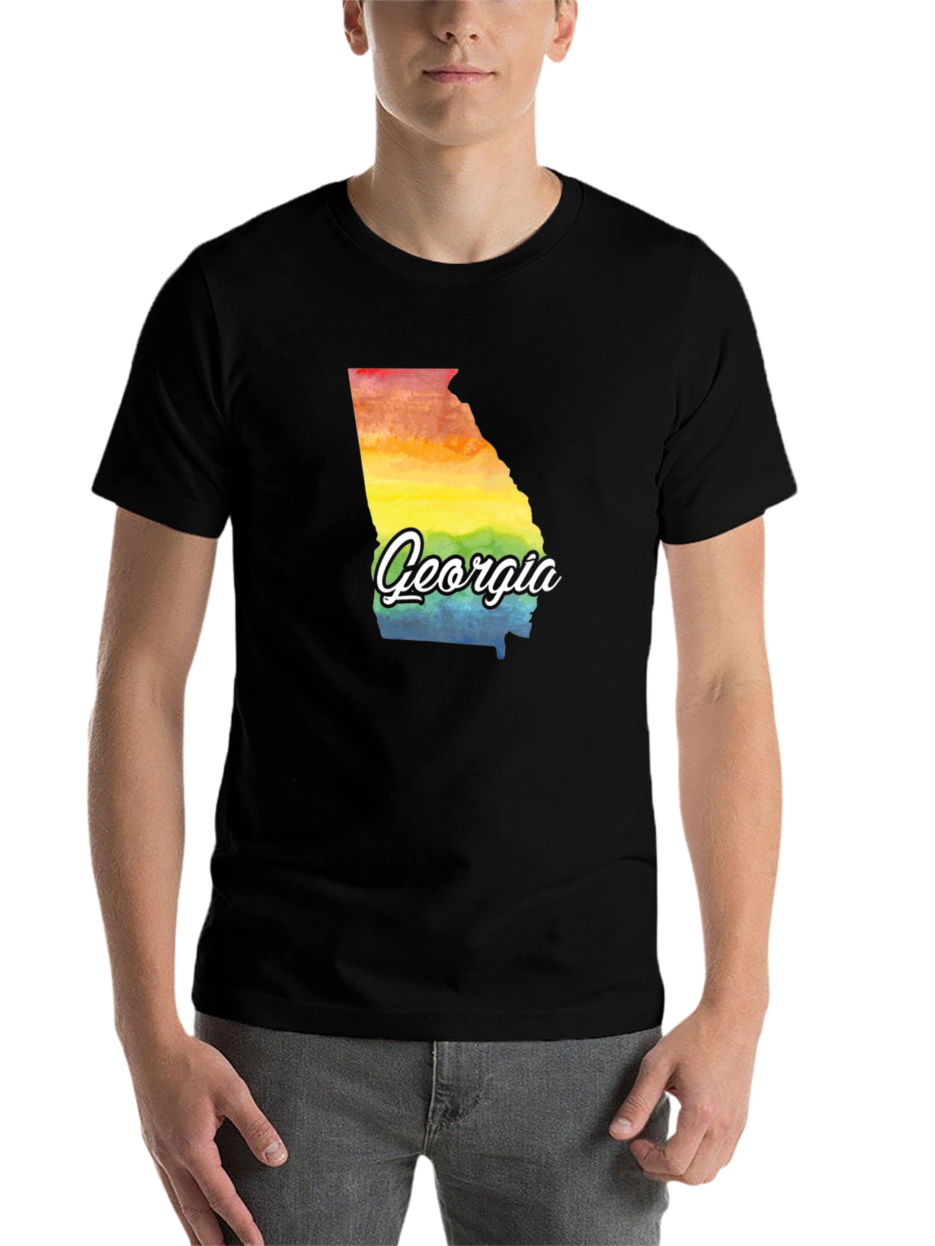 Georgia Pride State T-Shirt Rainbow Graphic