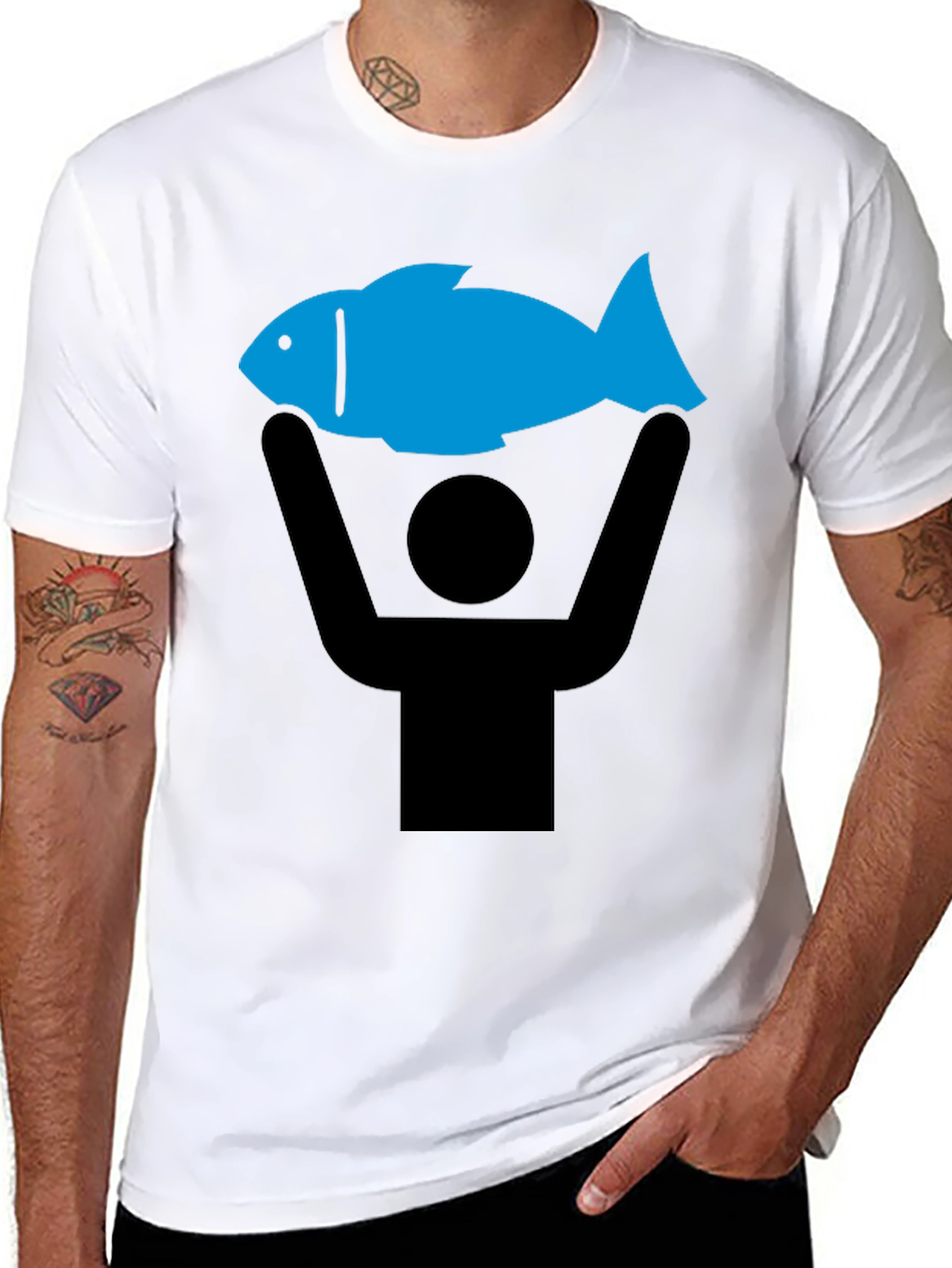 Graphic Tee: Fish Pictogram