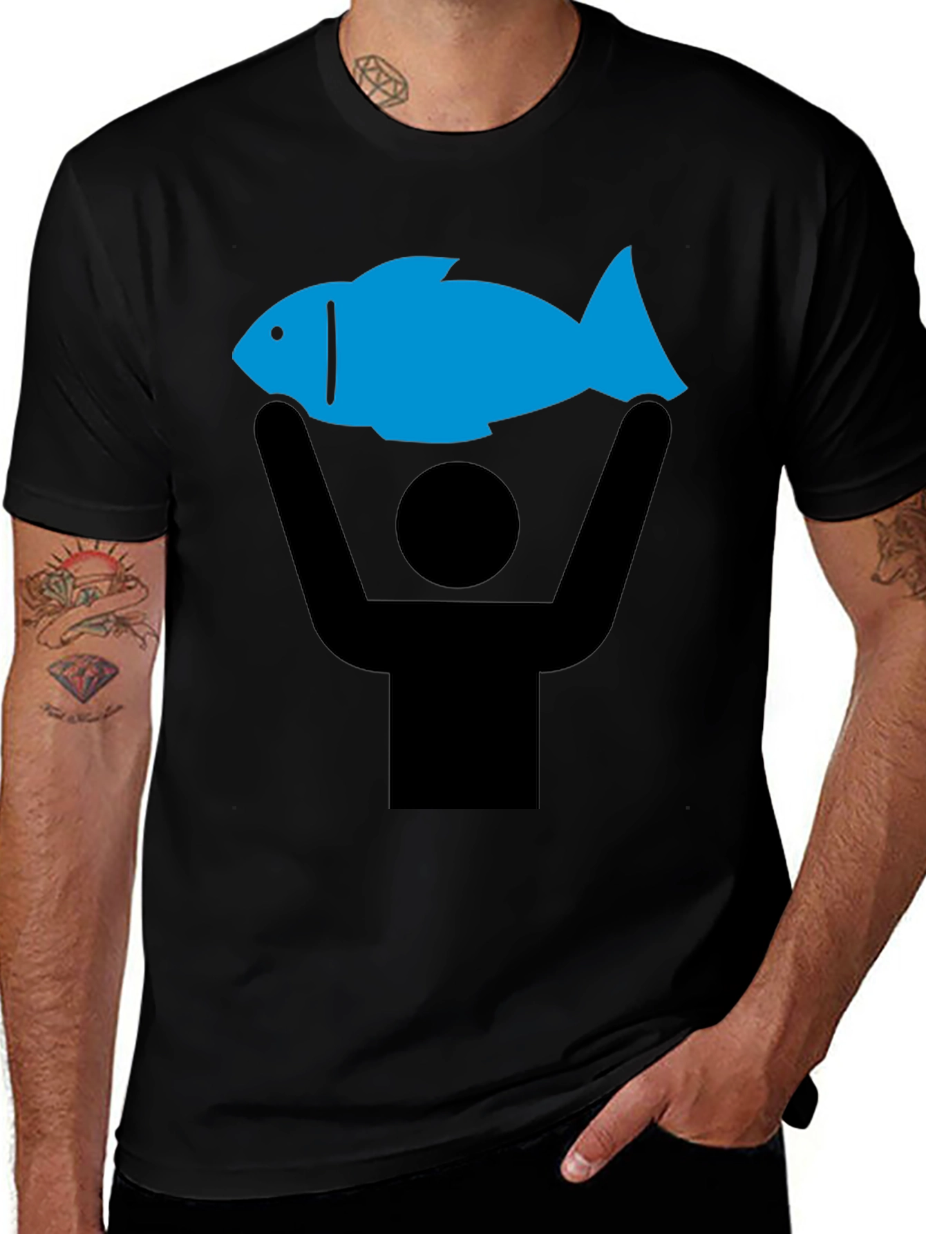 Graphic Tee: Fish Pictogram
