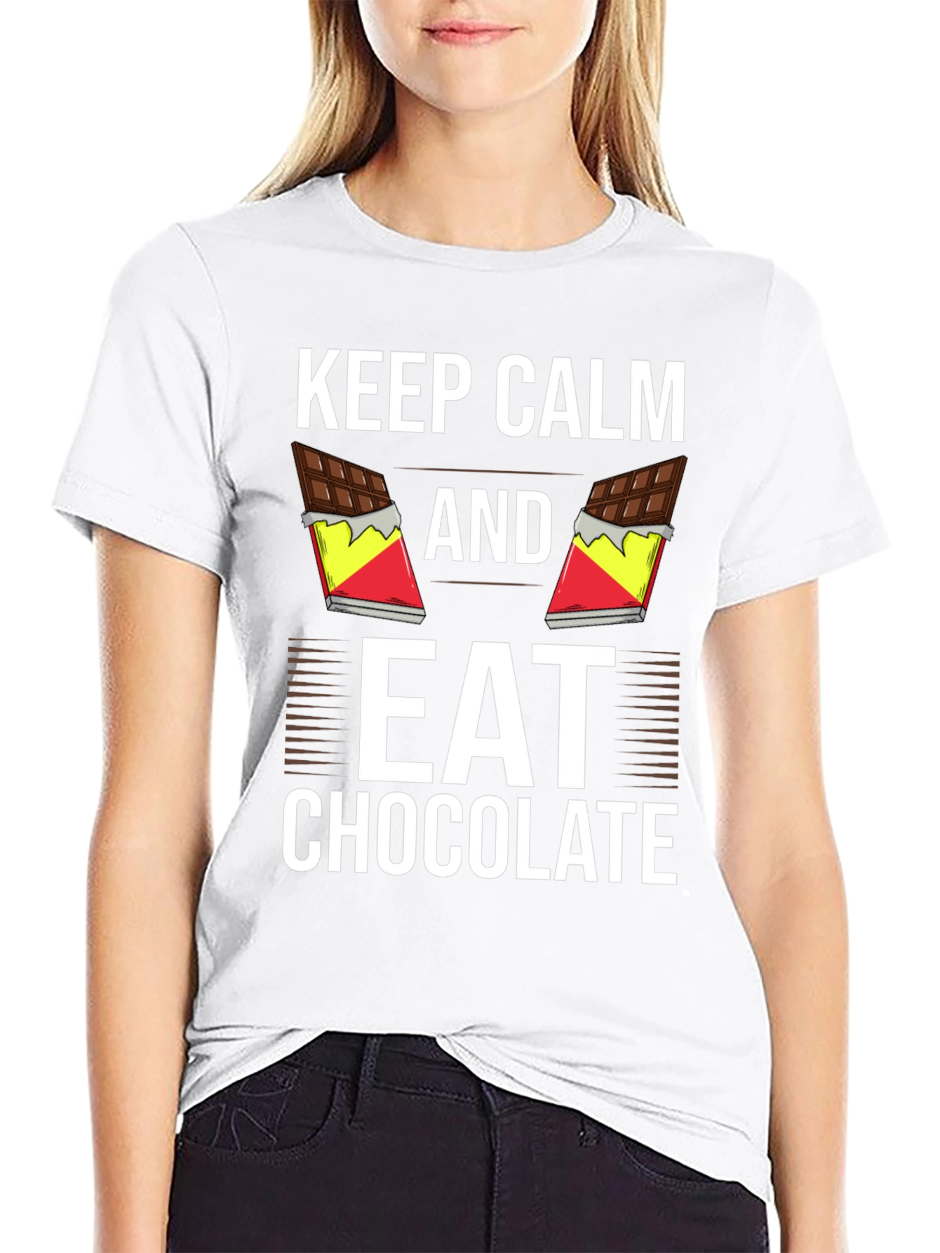 Keep Calm and Eat Chocolate Graphic Tee