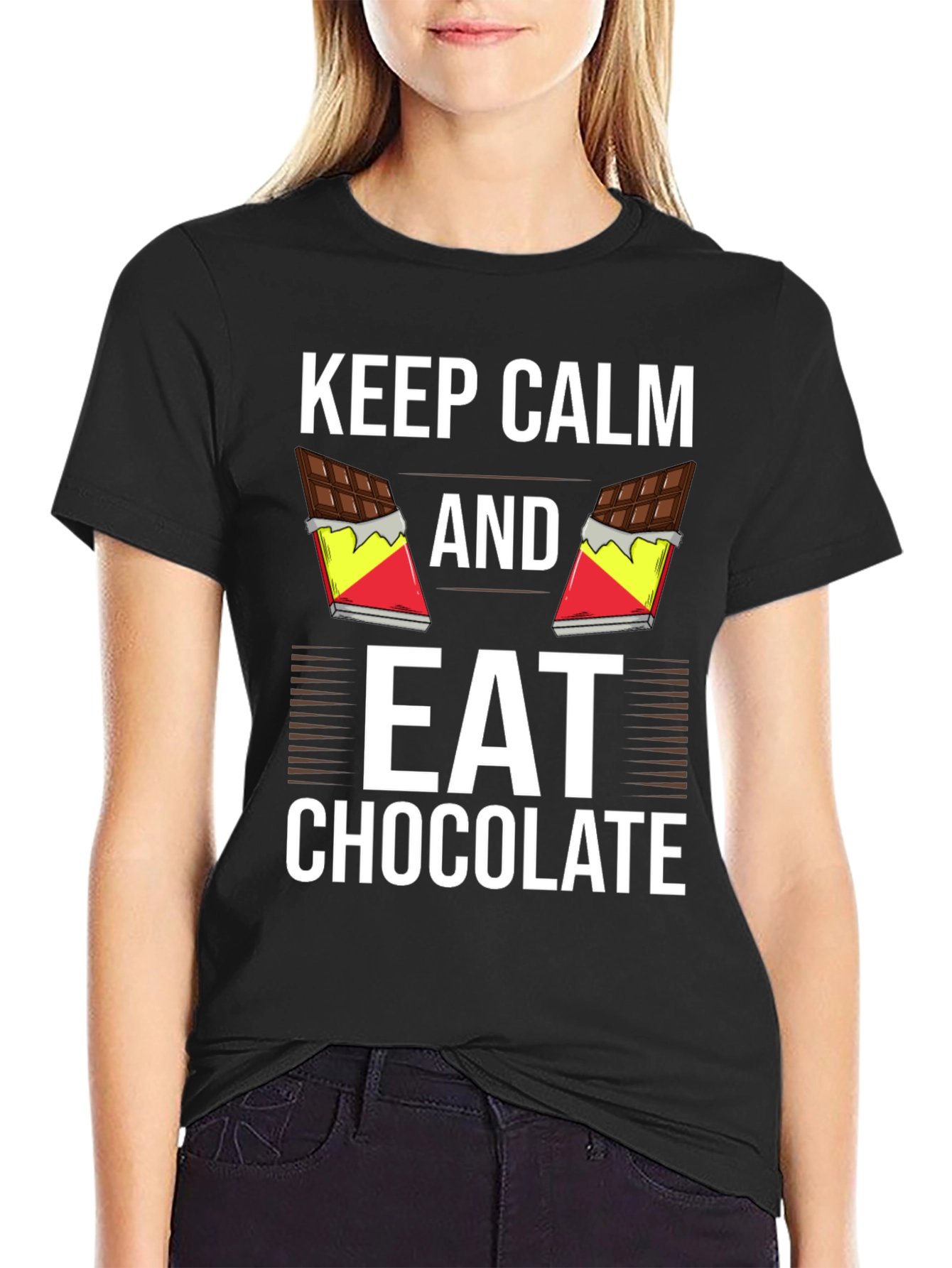 Keep Calm and Eat Chocolate Graphic Tee