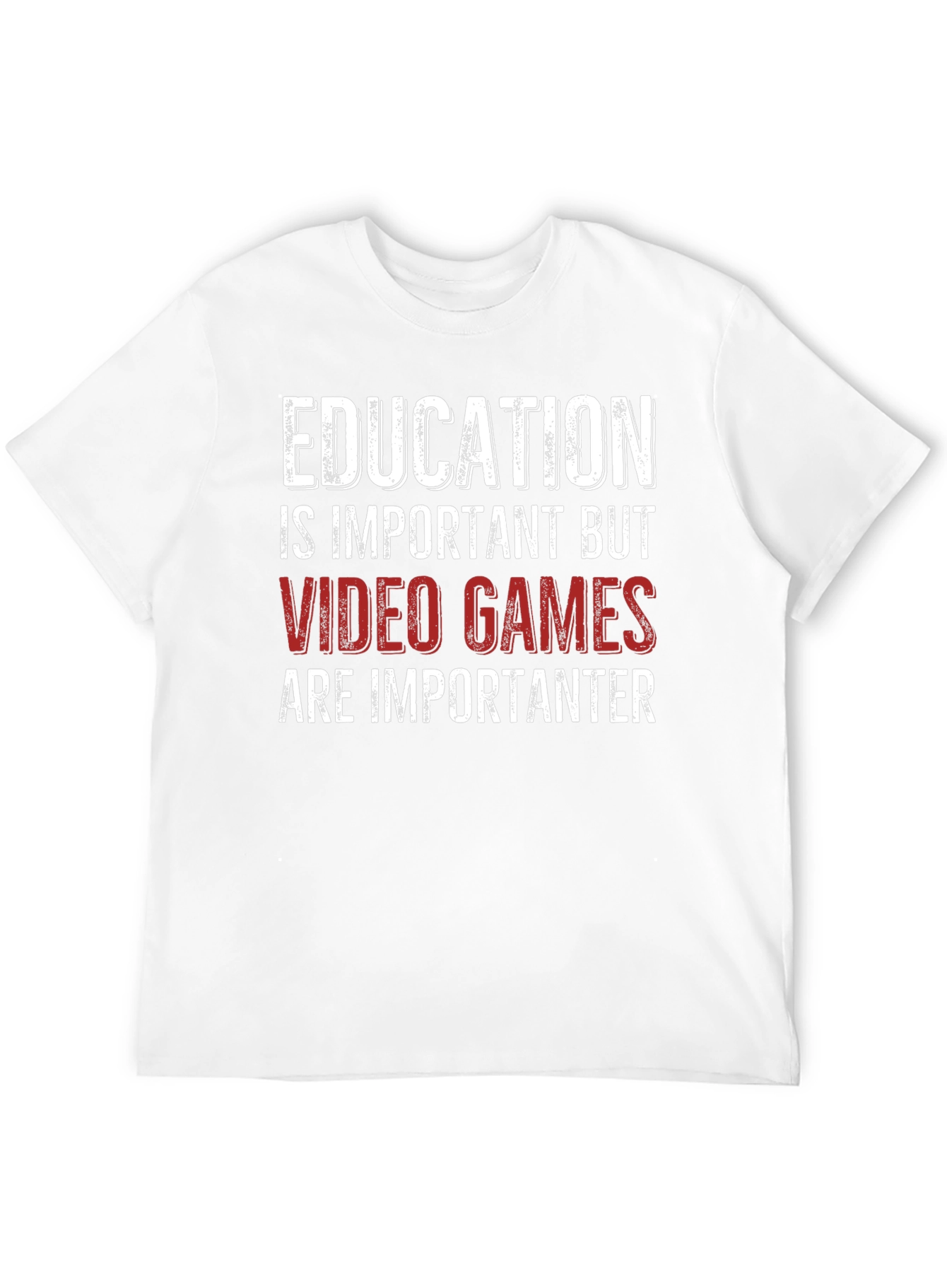 Education vs Video Games Funny Graphic T-Shirt