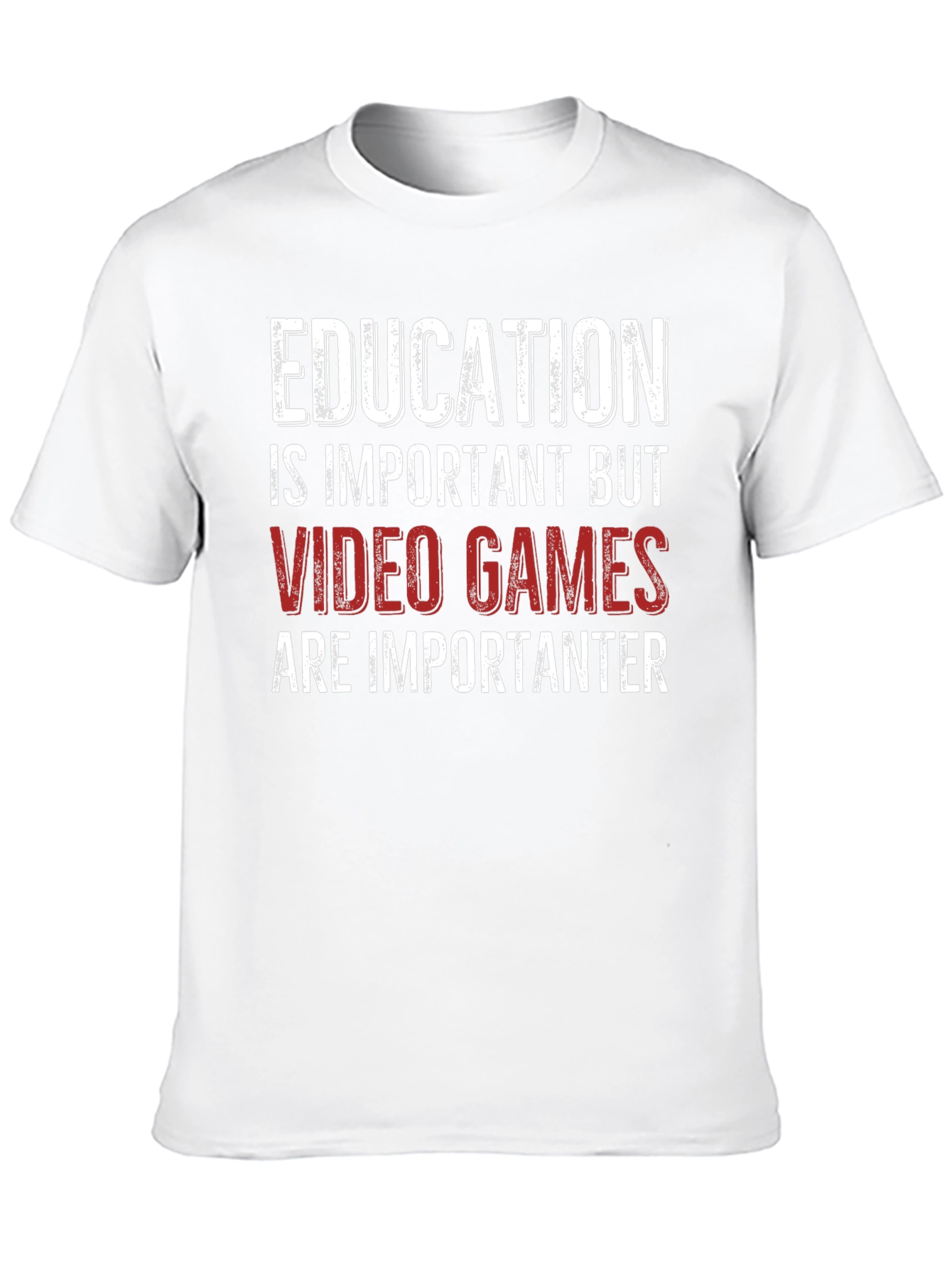 Education vs Video Games Funny Graphic T-Shirt