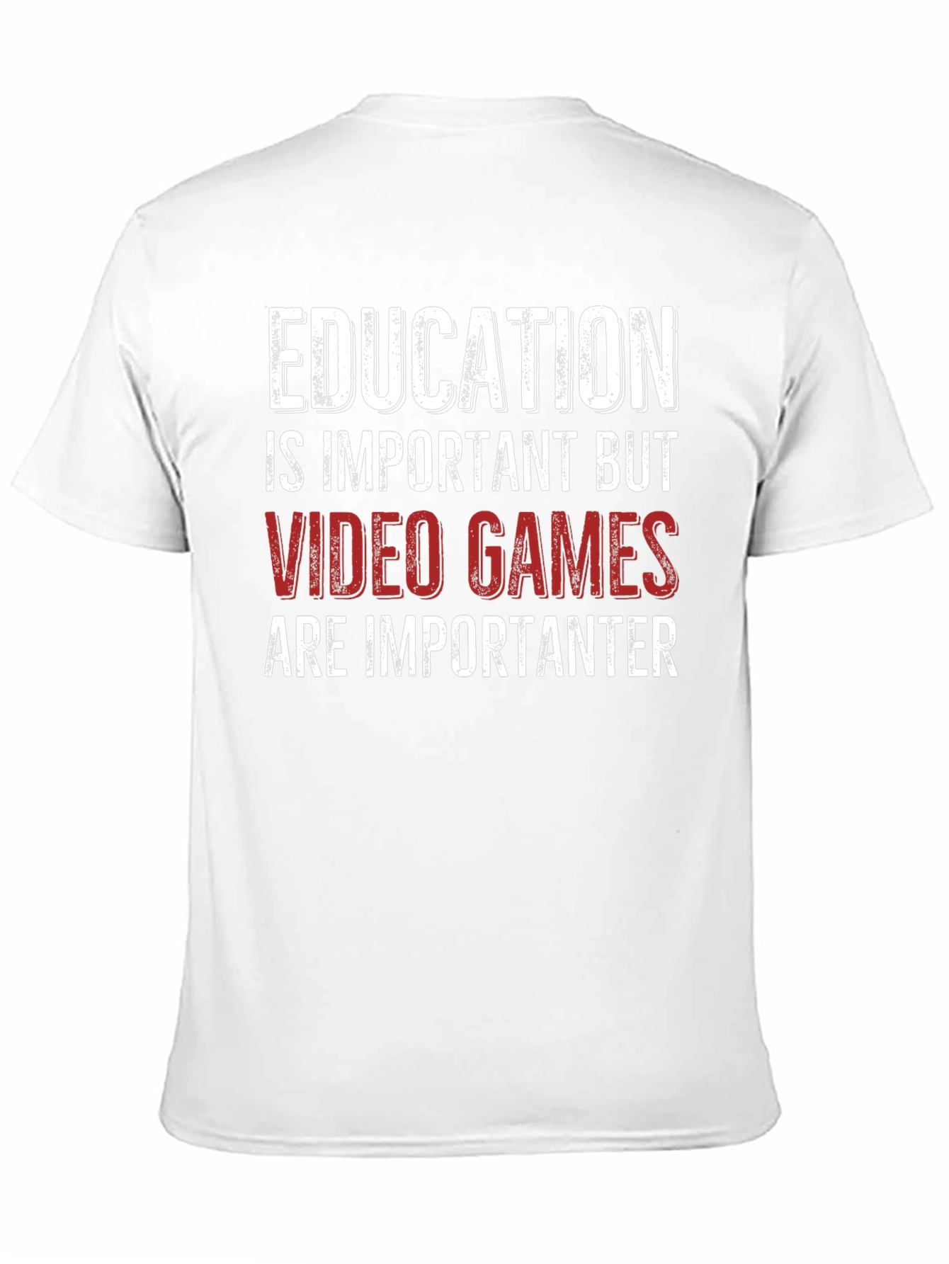 Education vs Video Games Funny Graphic T-Shirt
