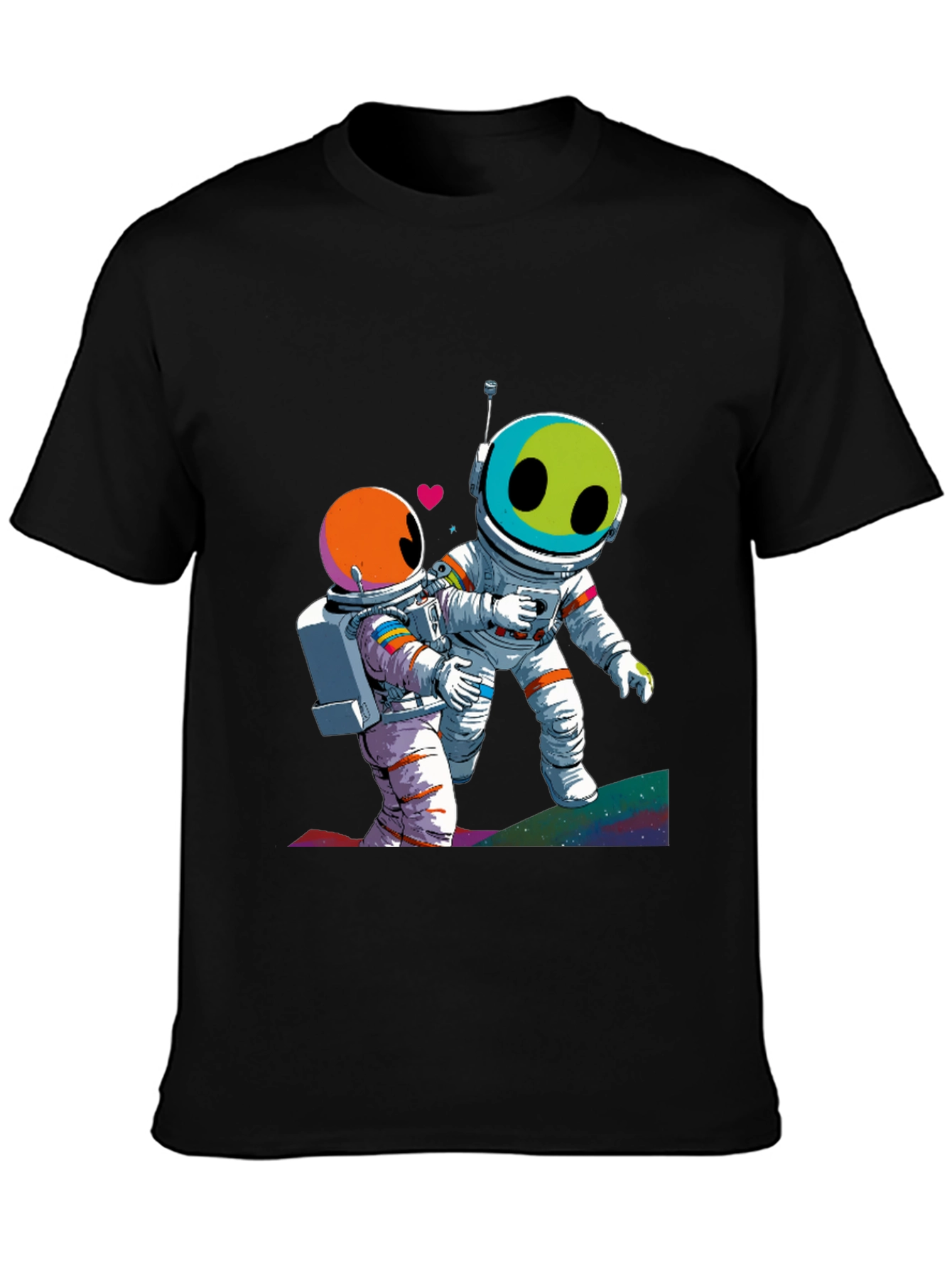 Astronauts in Love Black Graphic Tee